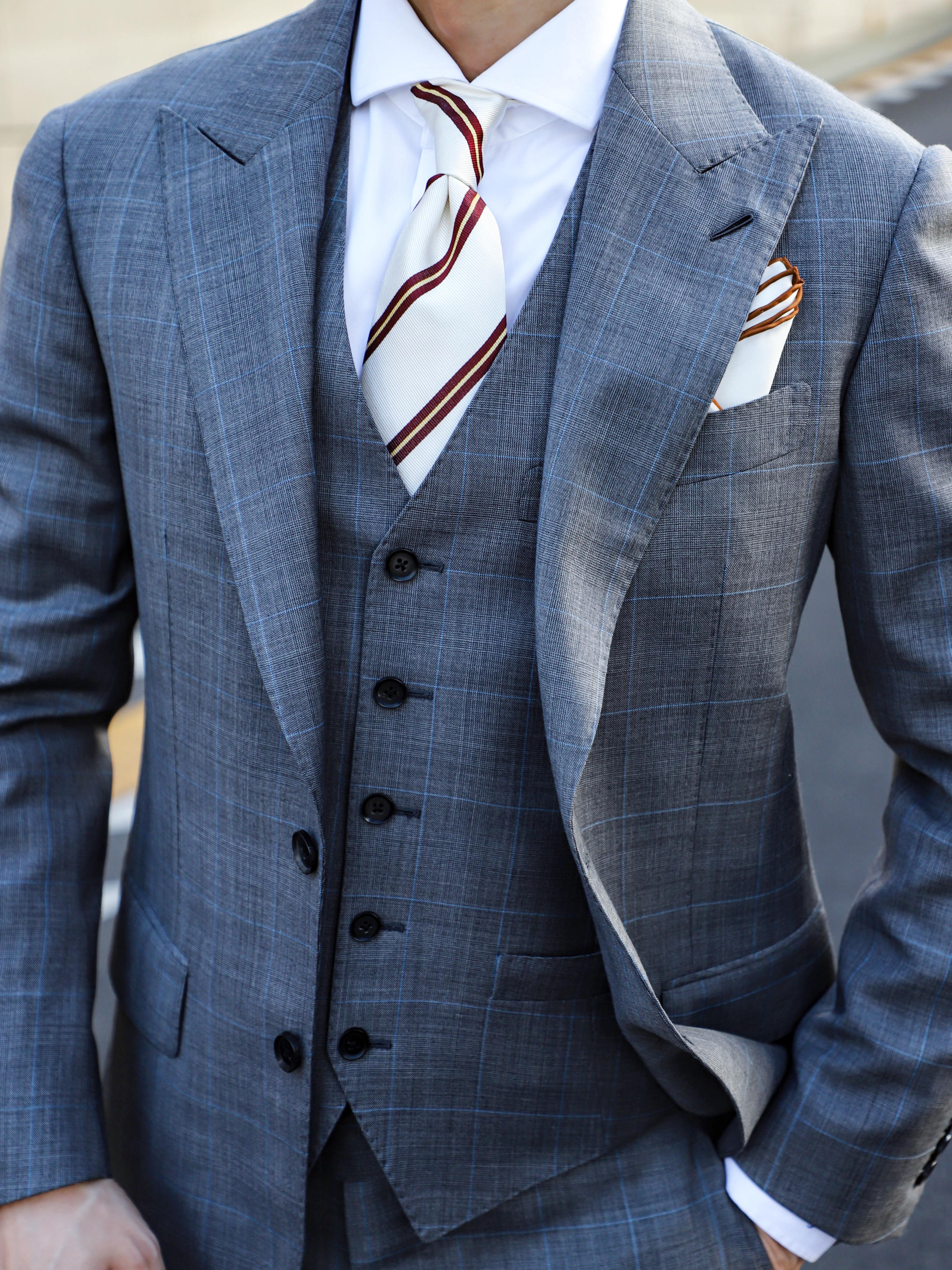 商务|婚礼灰色格纹西服租赁