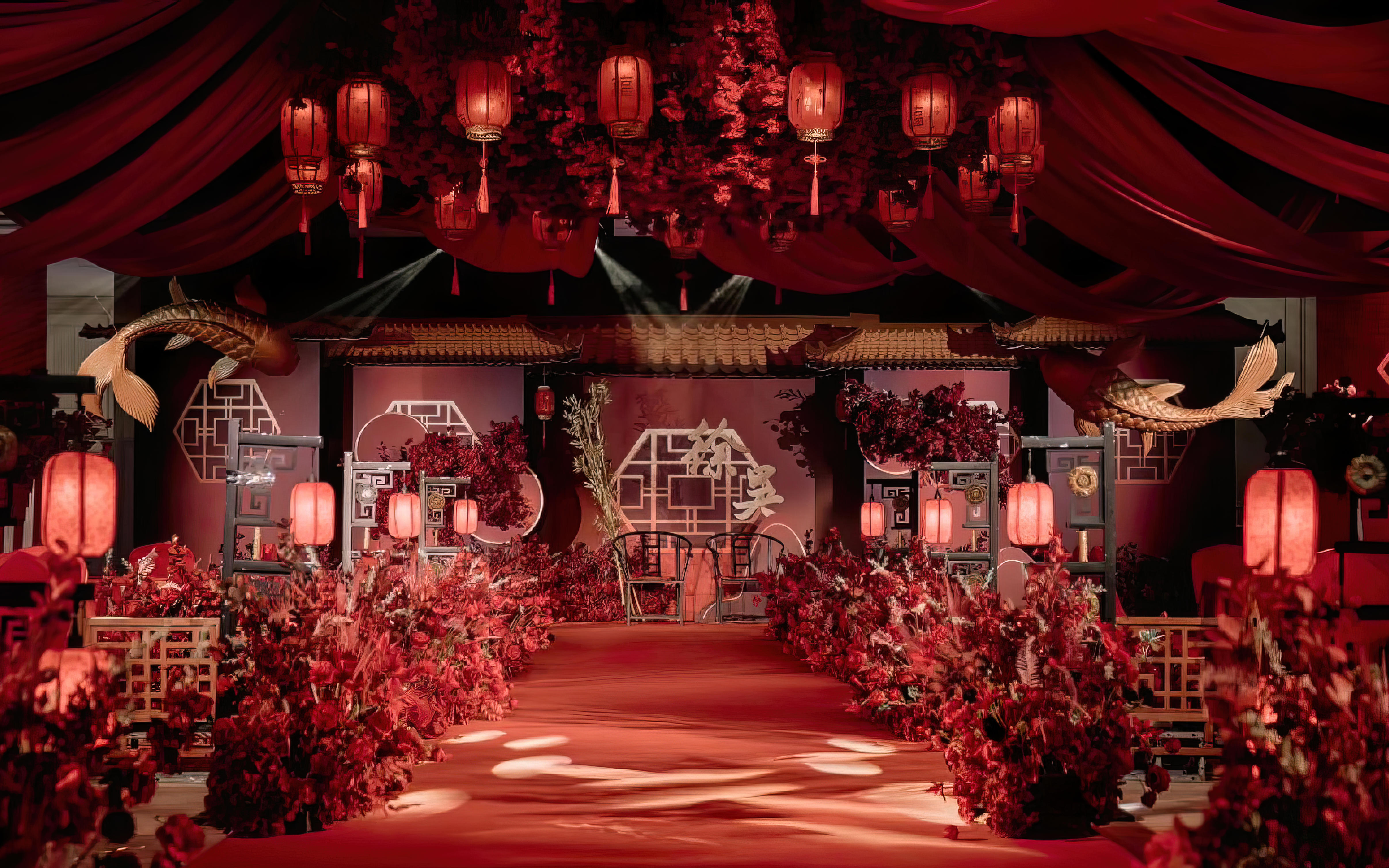 【一样婚礼】纯中式囍嫁  中国红中式 室内婚礼