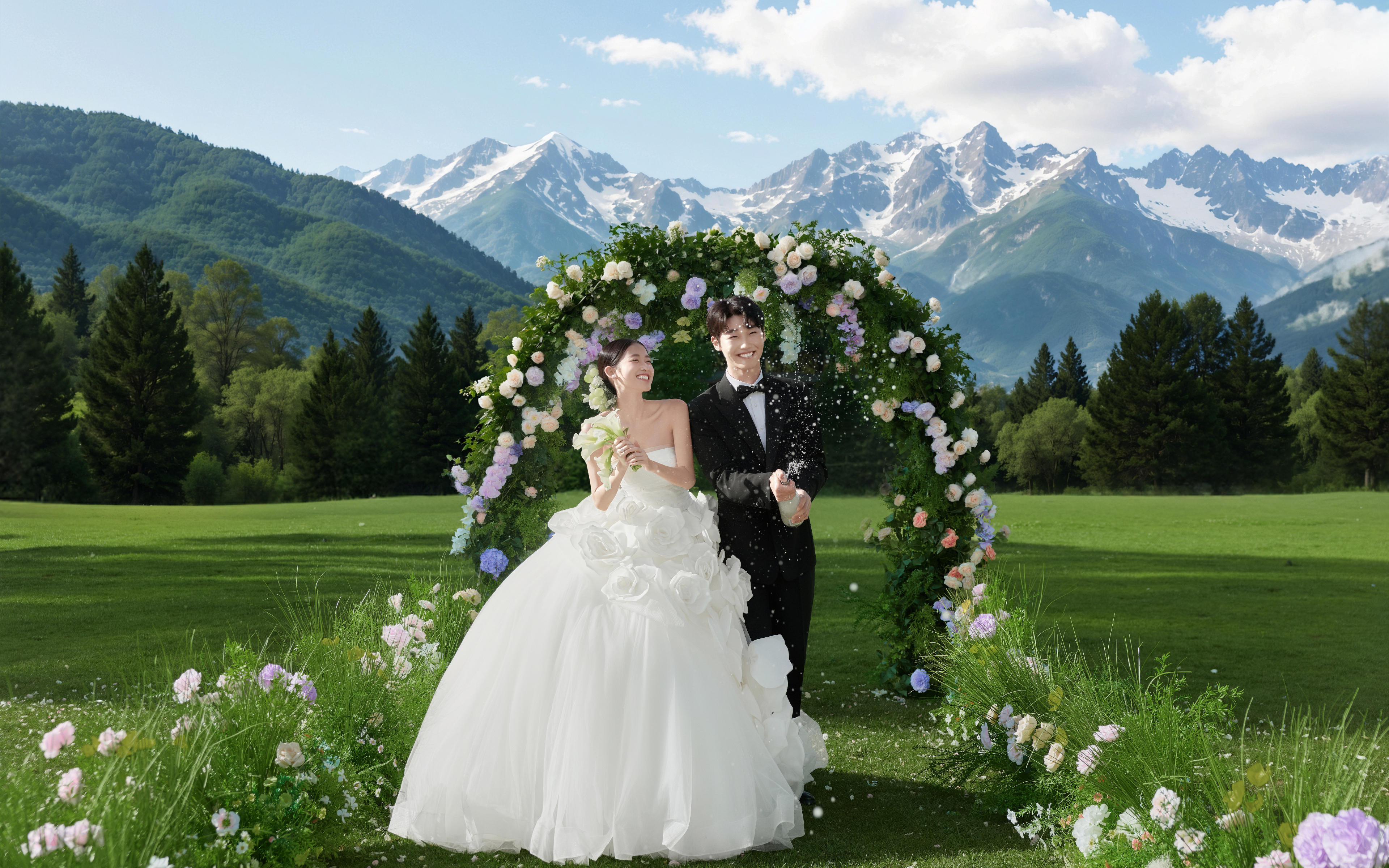 好愛(ài)這感覺(jué)！雪山下的婚紗照也太浪漫了吧！