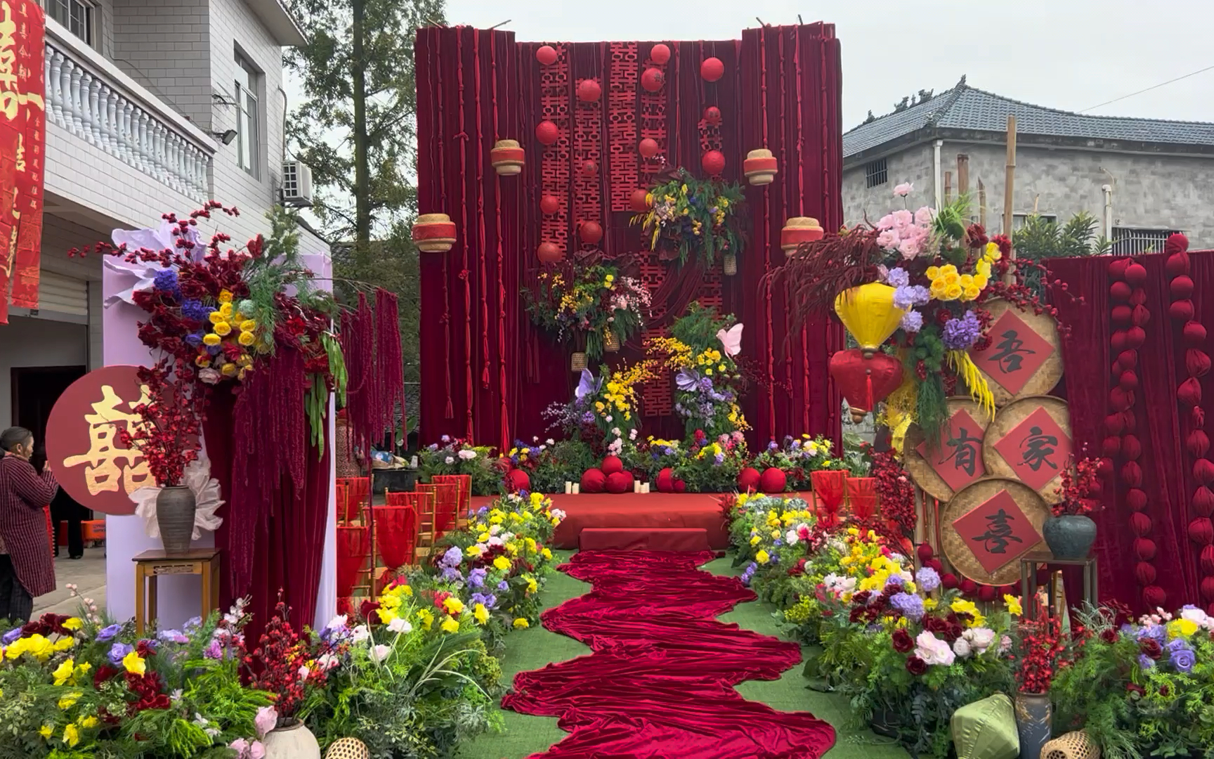 复古高款红色婚礼