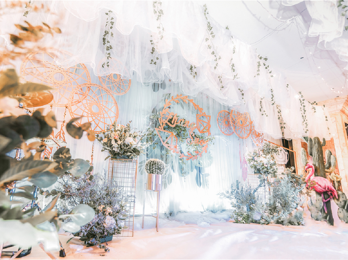 清新通透白绿婚礼   轻复古的小唯美