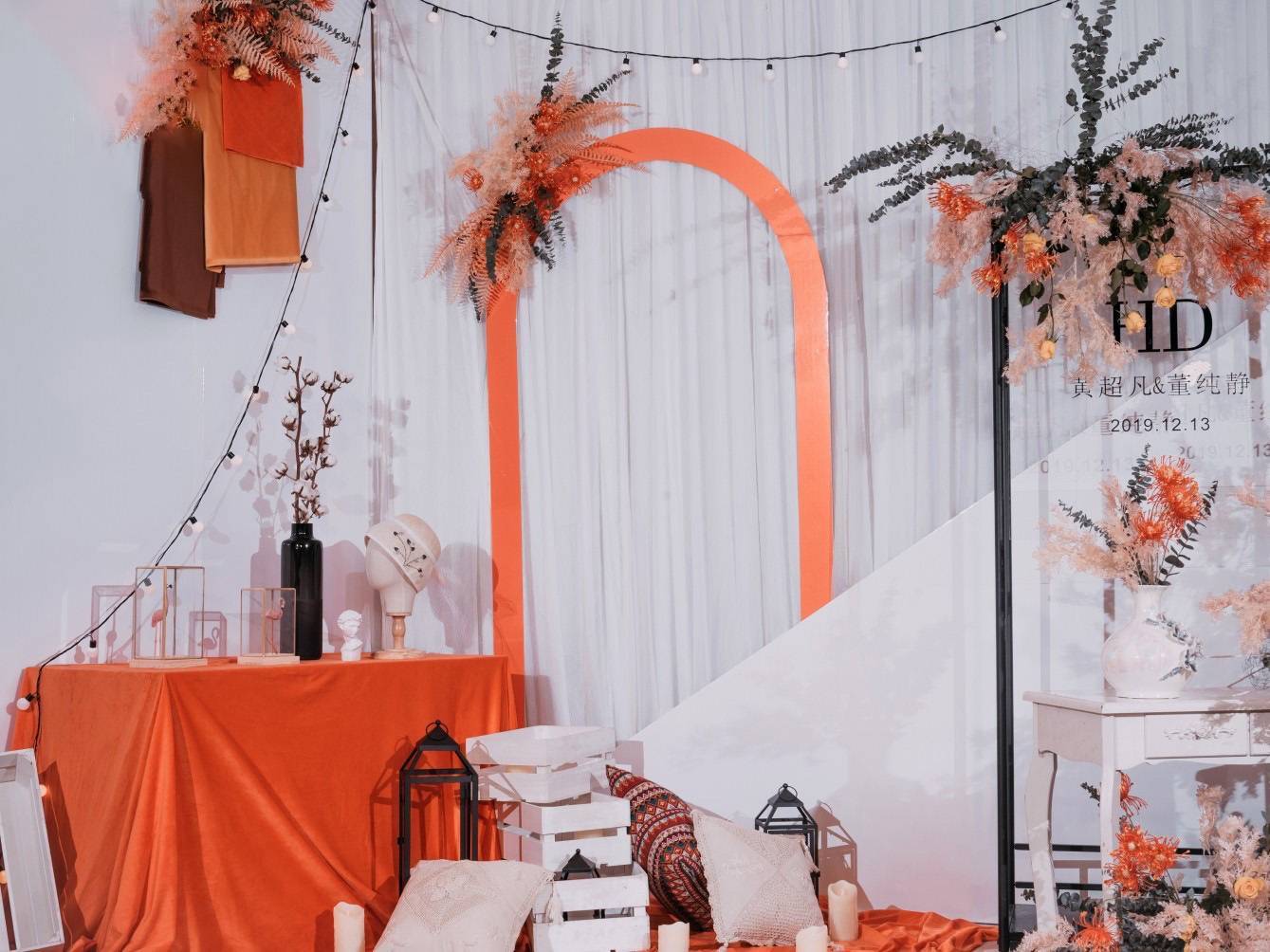   橘色系个性复古风婚礼