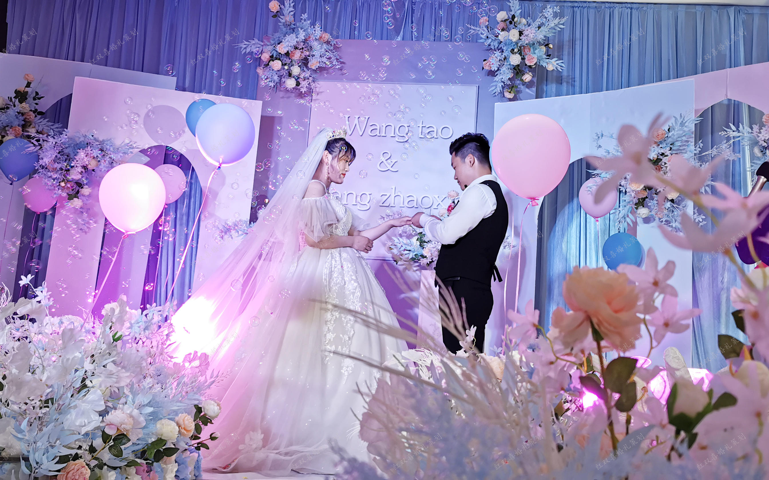 一场美如甜梦的粉蓝色婚礼