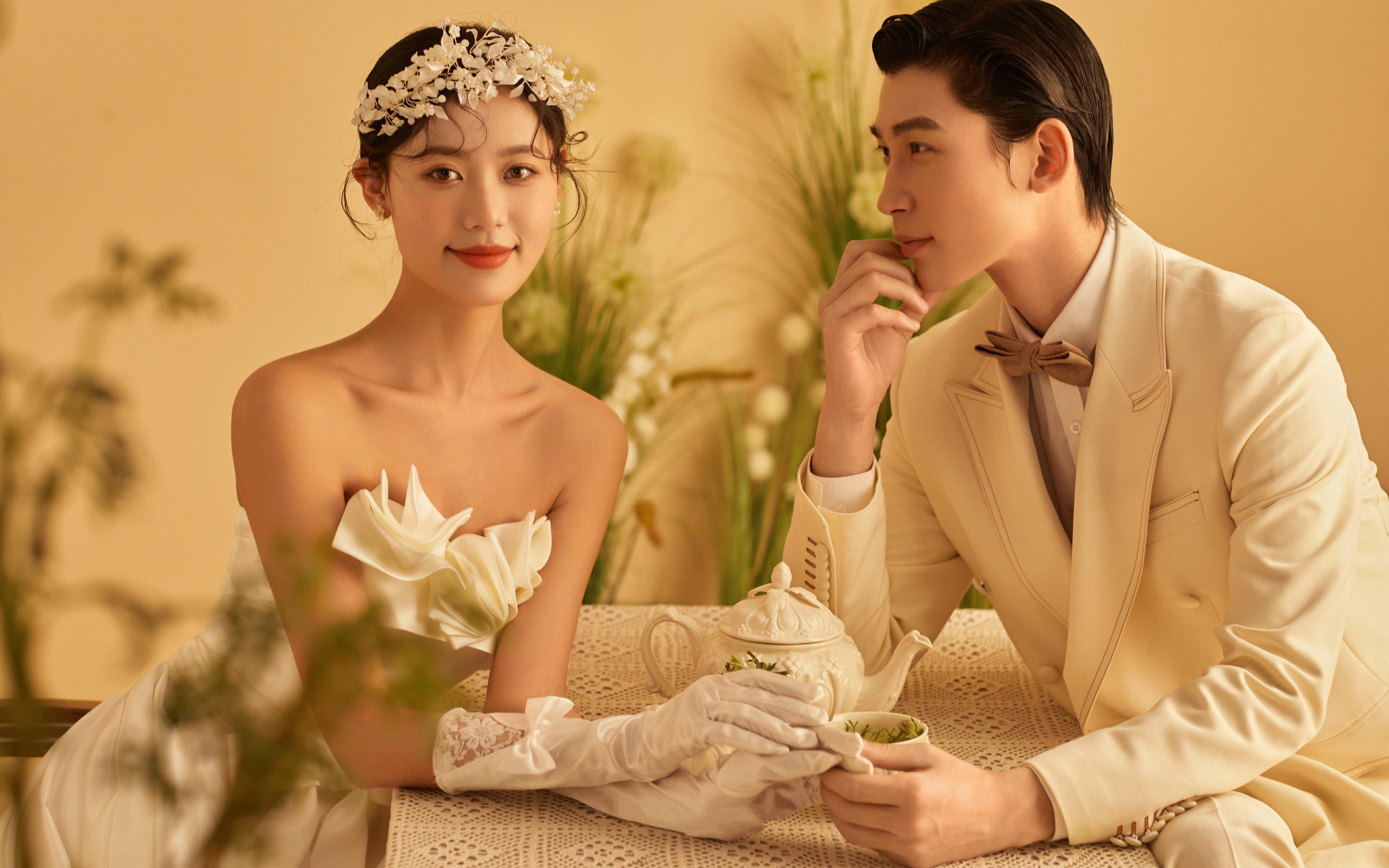 法式慵懶的氛圍感復古婚紗照