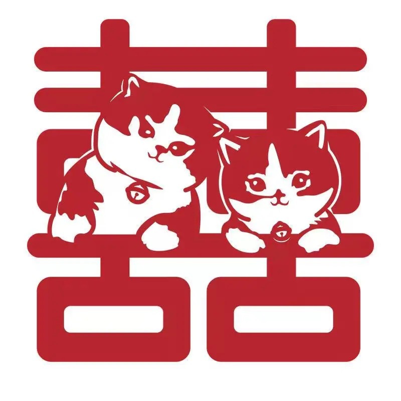 婚房装饰喜字贴窗户衣柜门贴