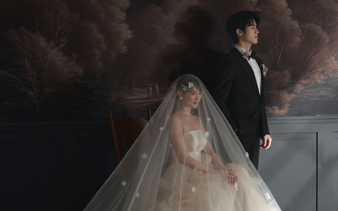 法式復古油畫風婚紗照