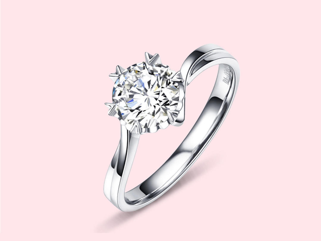 【雪舞】50分G色钻石戒指18K金