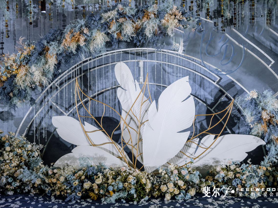 Feel斐尔婚礼宴会设计-莫兰迪灰蓝色婚礼