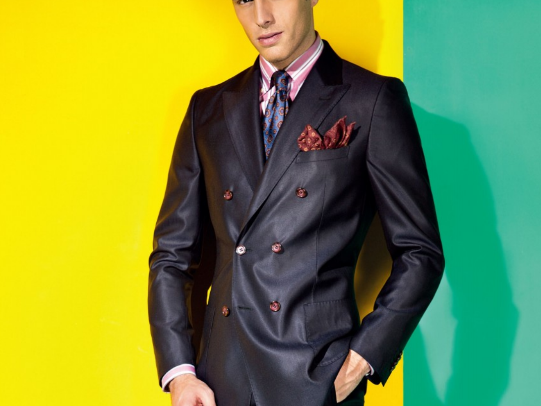 创喜新郎，礼仪，商务，时尚格条毛料高级定制三件套