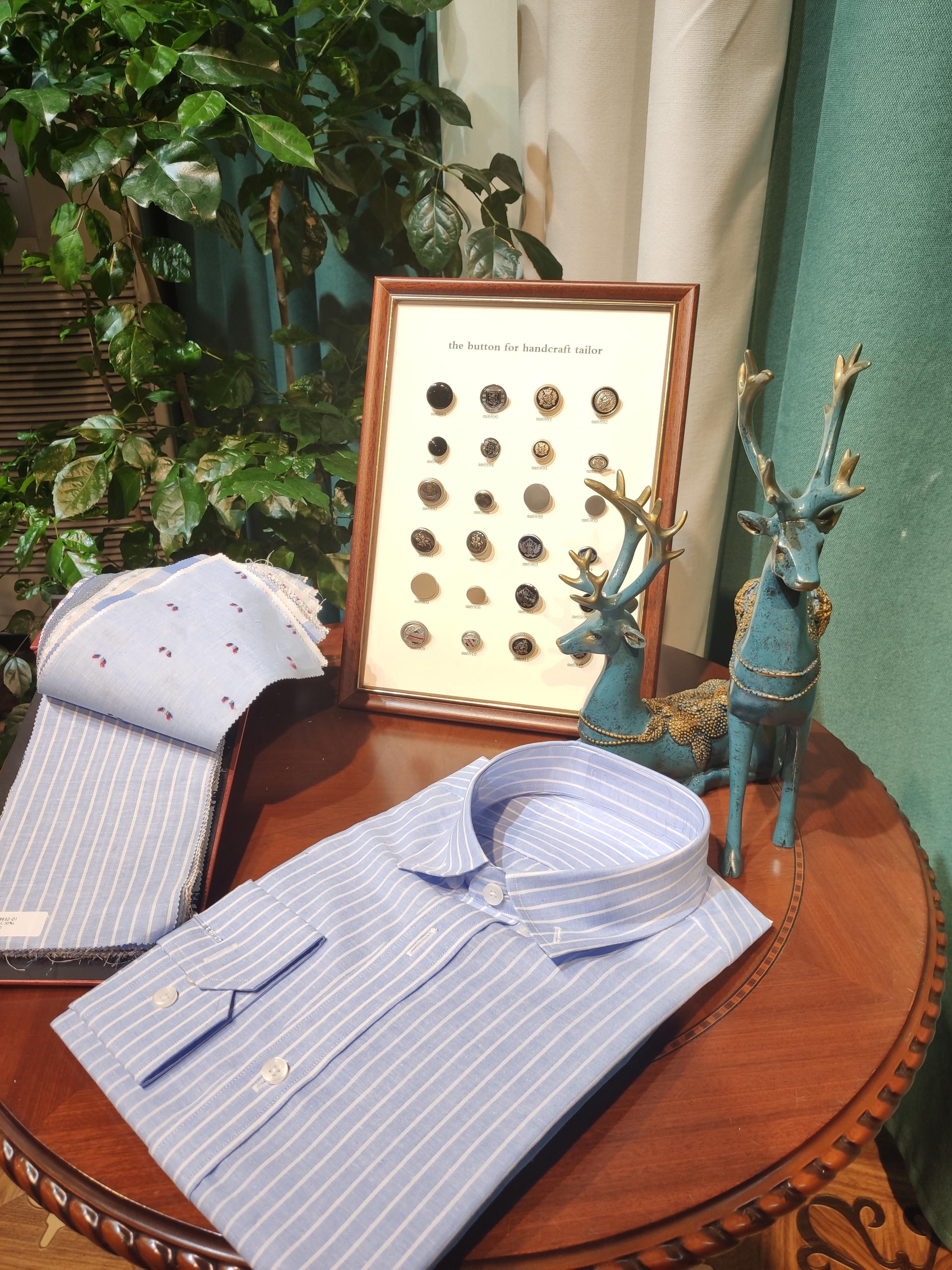 【绅仕西服定制】定制刺绣棉麻衬衣