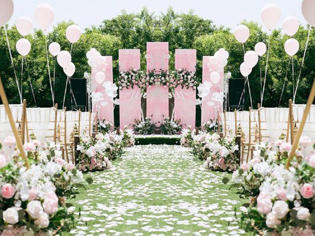 【笙瑟婚礼】粉色温馨浪漫户外婚礼——含资深四大