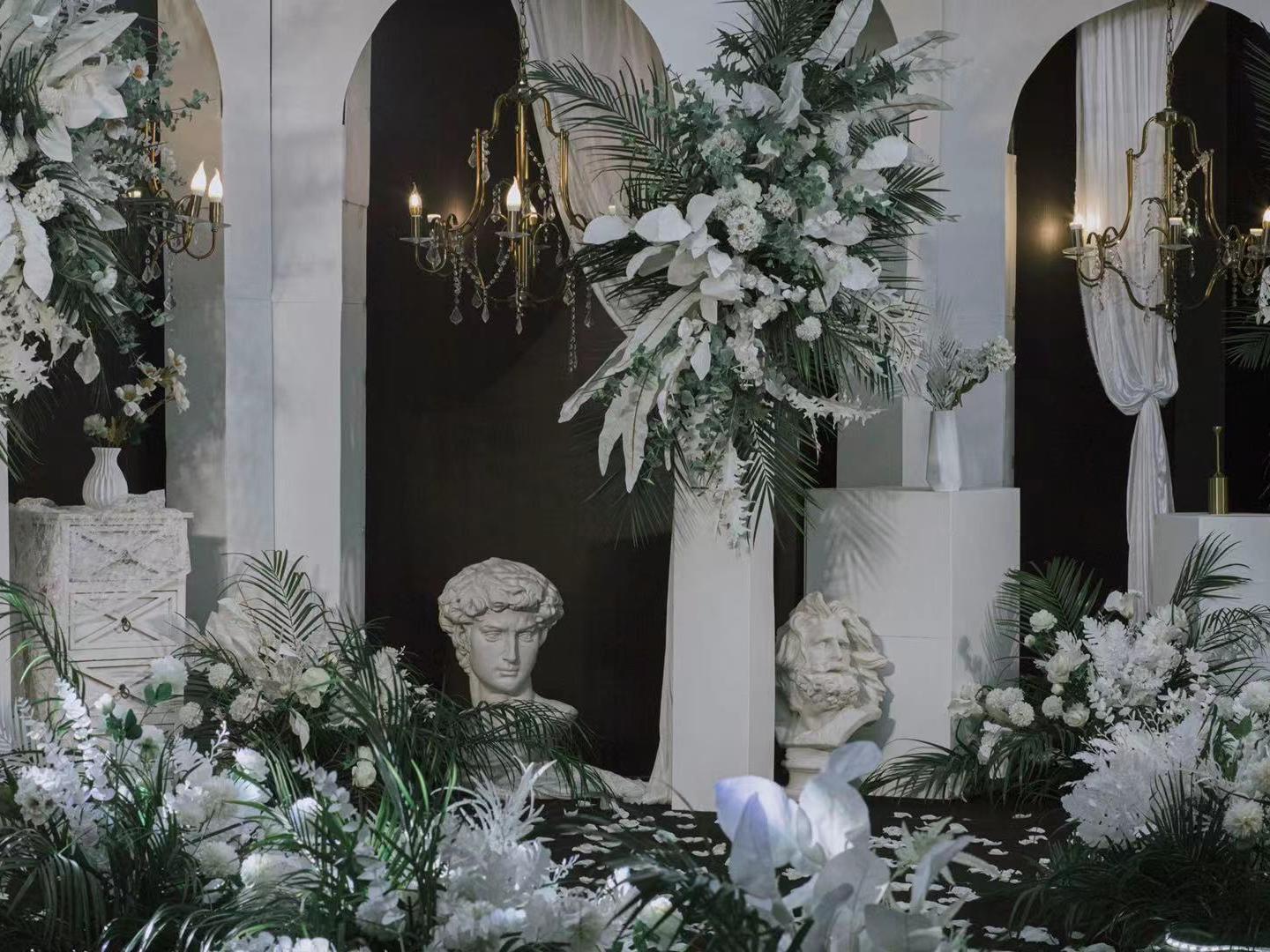 沭阳大酒店二楼白绿色满分设计婚礼