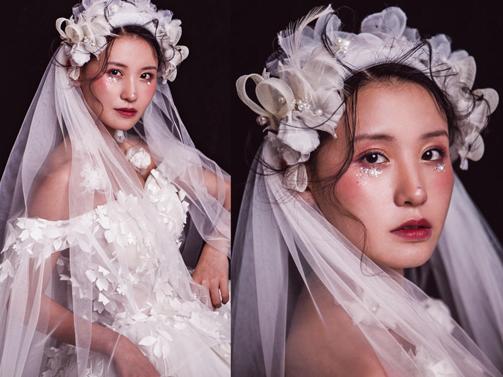 婚纱跟妆_婚纱跟秀禾服同款发型