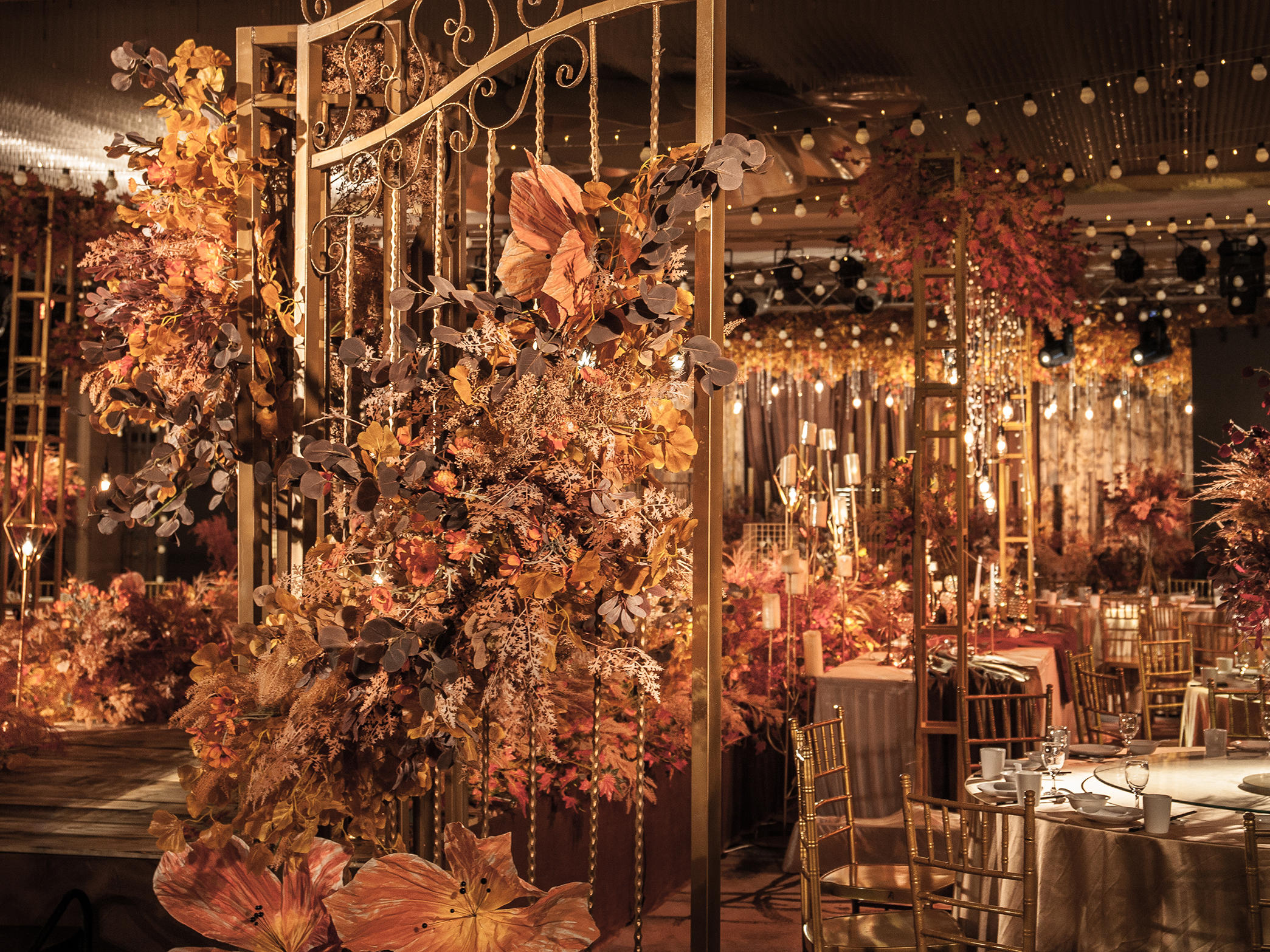 嘉悦宴会设计｜美式乡村复古婚礼 森系室内婚礼