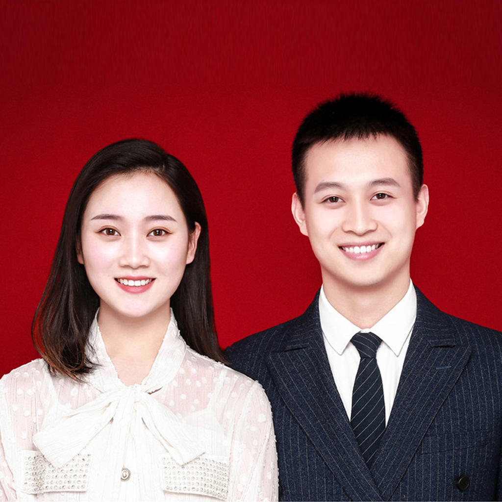 幸福婚姻登记照/结婚证件照/海马体头纱轻写真照