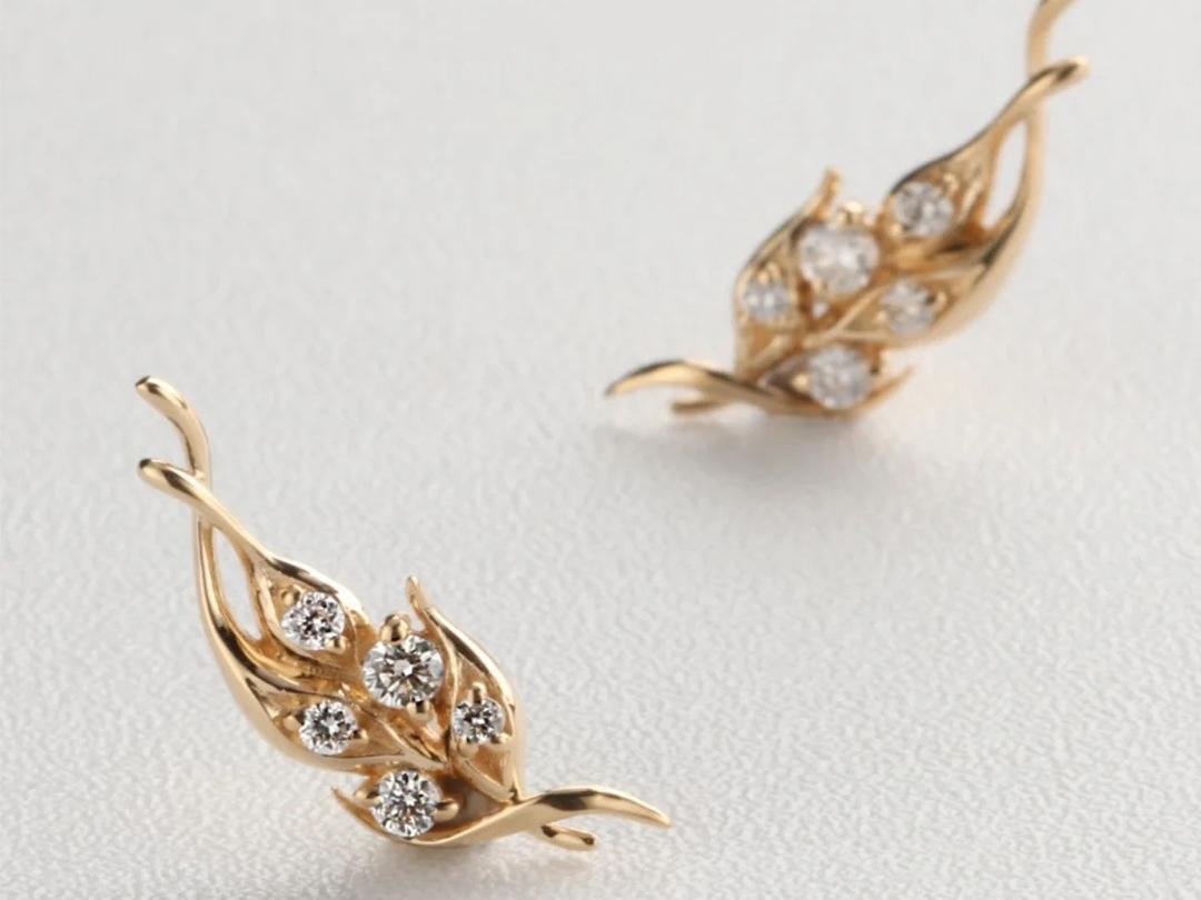 麦穗耳钉——寓意收获爱情的美好