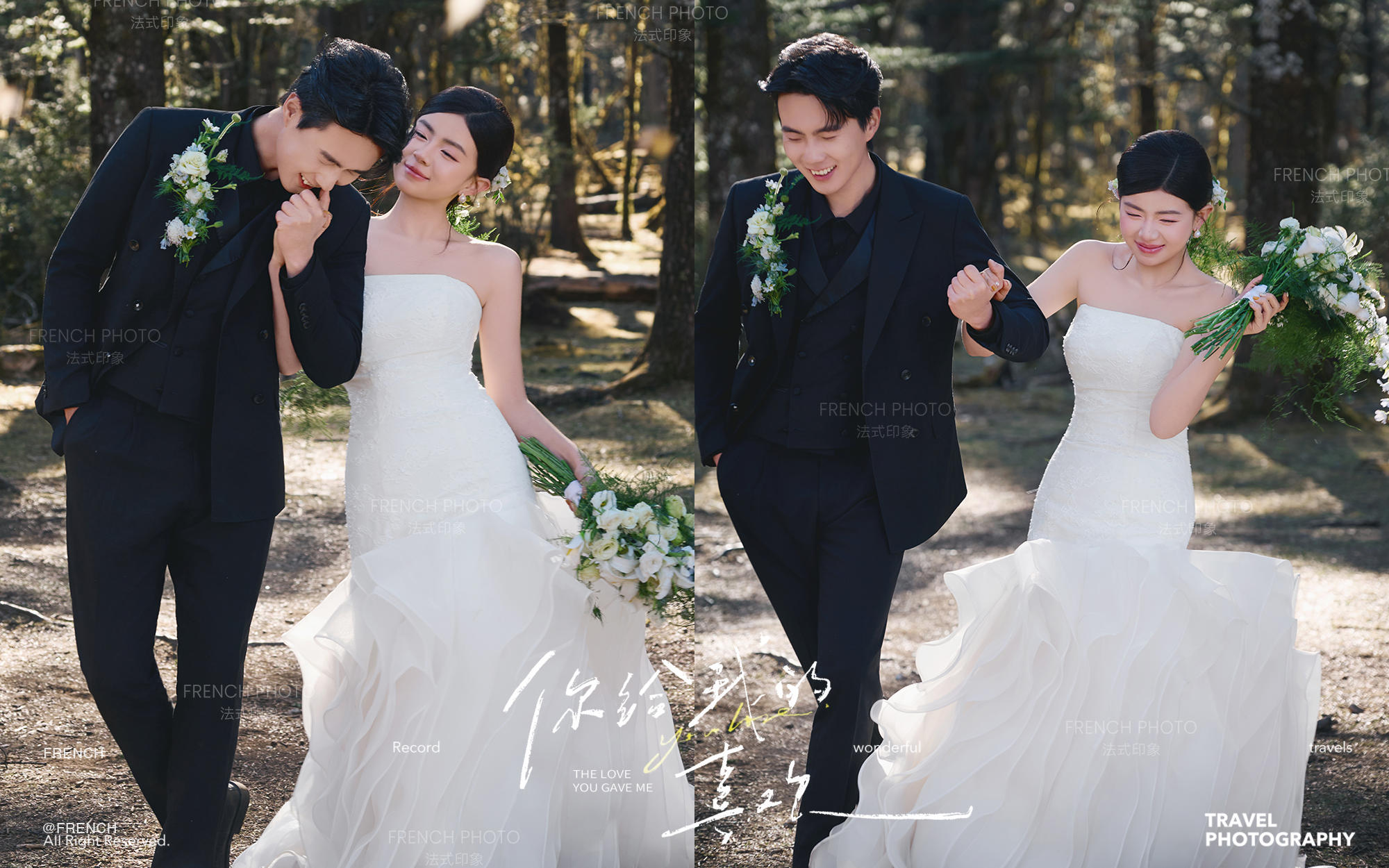 【法式印象】森系白紗天花板！云杉坪婚紗照太有感覺(jué)