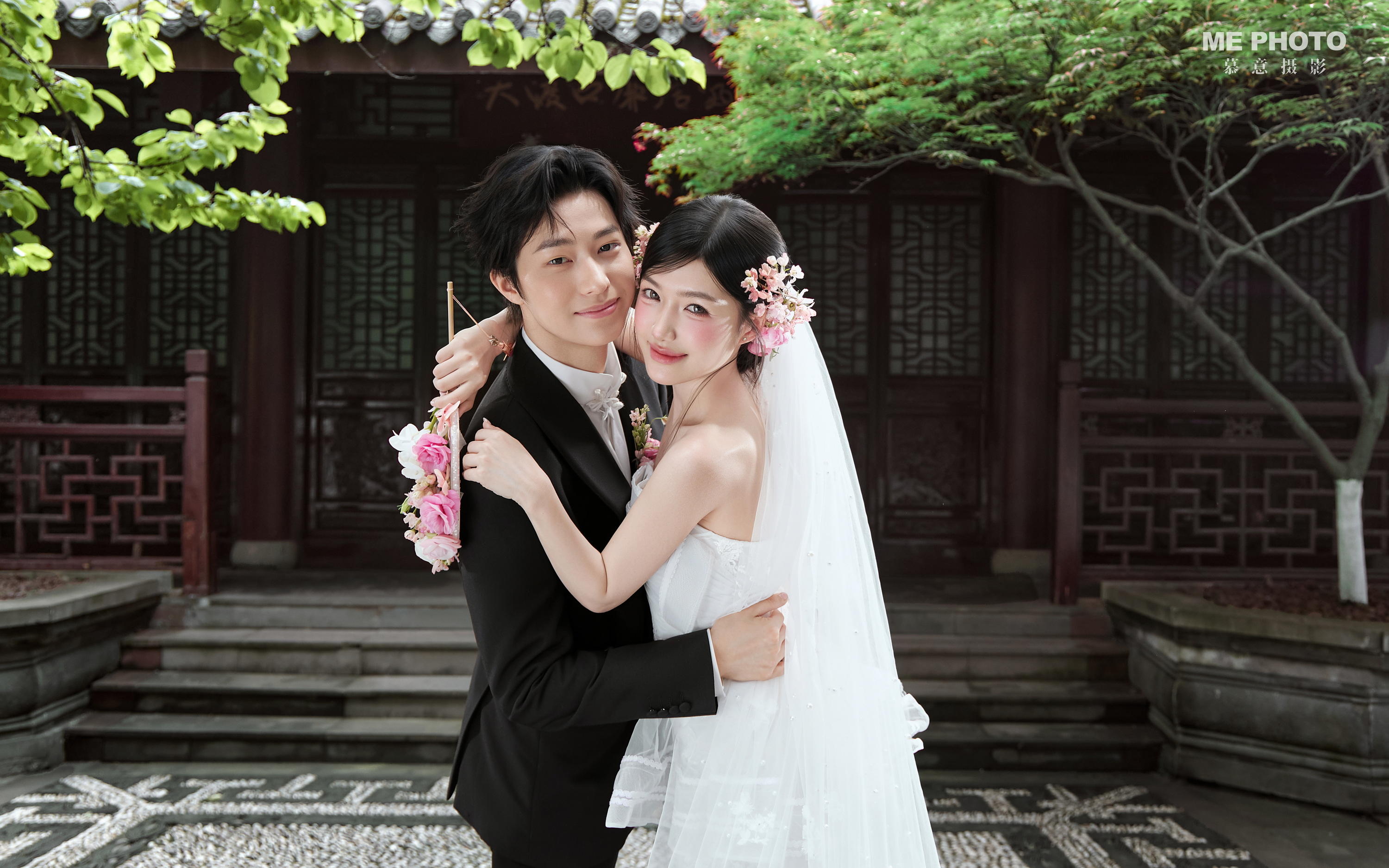 新中式园林婚纱照