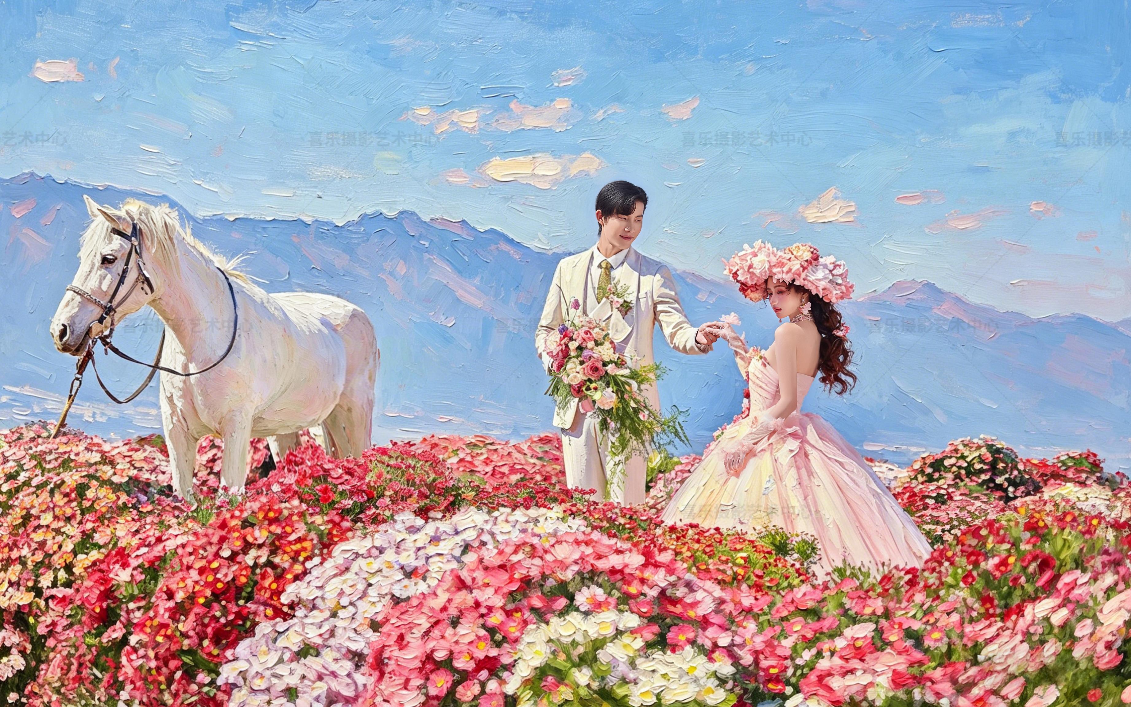 大理花海油画风婚纱照 | 把莫奈的花园搬进现实