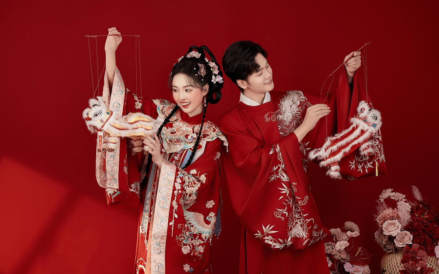 【拍了組甜到心尖上的漢服婚紗照】