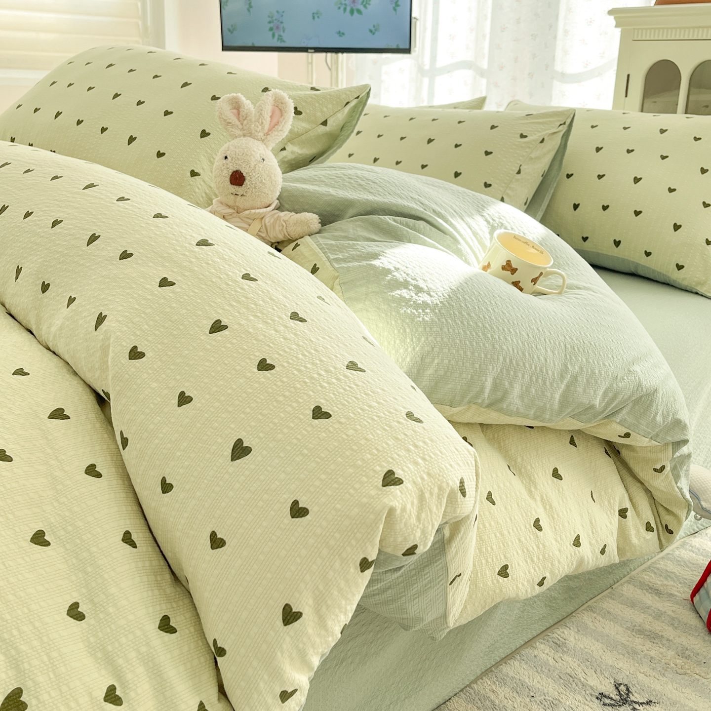 高克重泡泡紗四件套泡芙紗