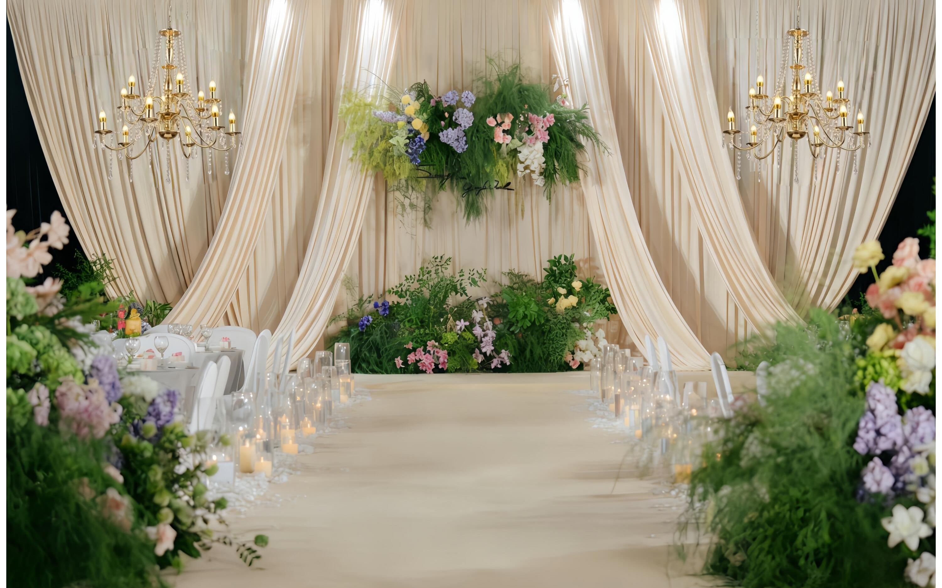 小预算不吊顶的韩式布幔婚礼