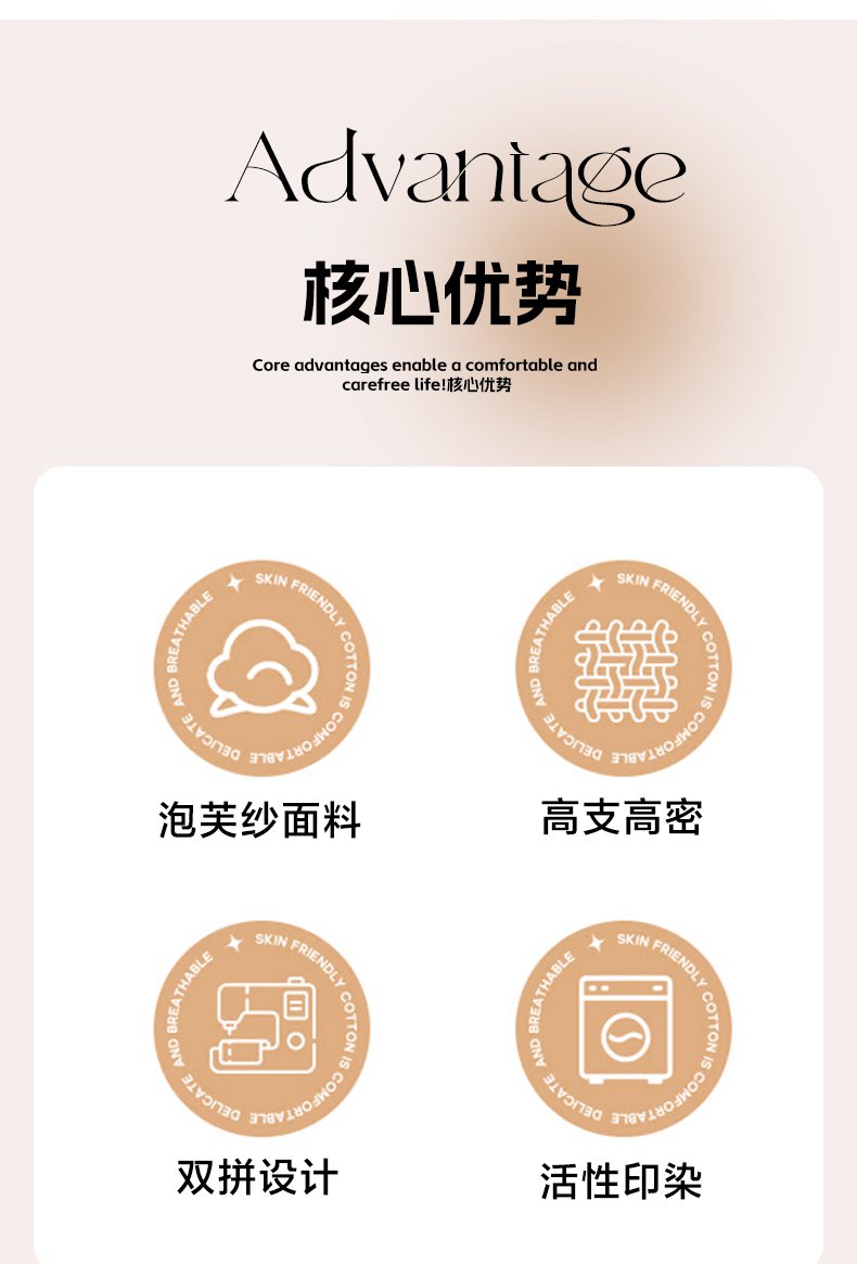 高克重泡泡紗四件套泡芙紗