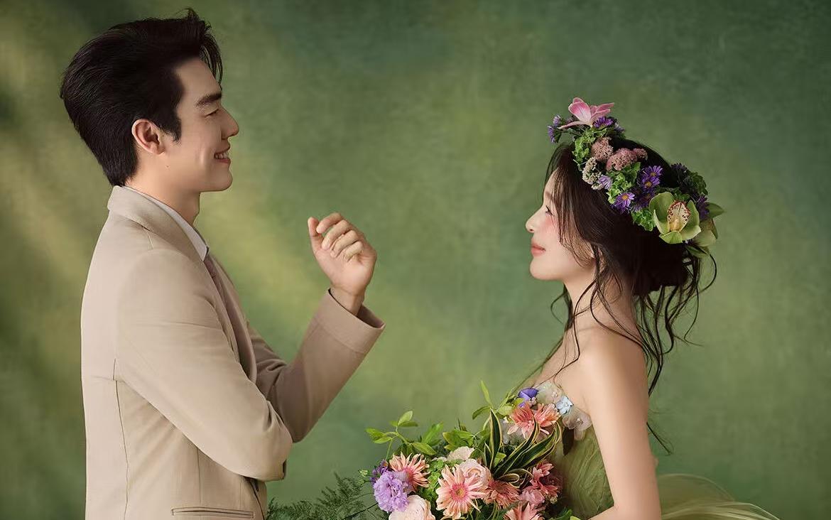 【超爱绿野油画彩纱婚纱照】