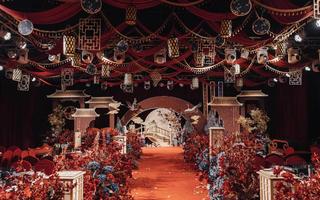 【WS婚礼馆】中式传统香槟加红色明制汉式婚礼