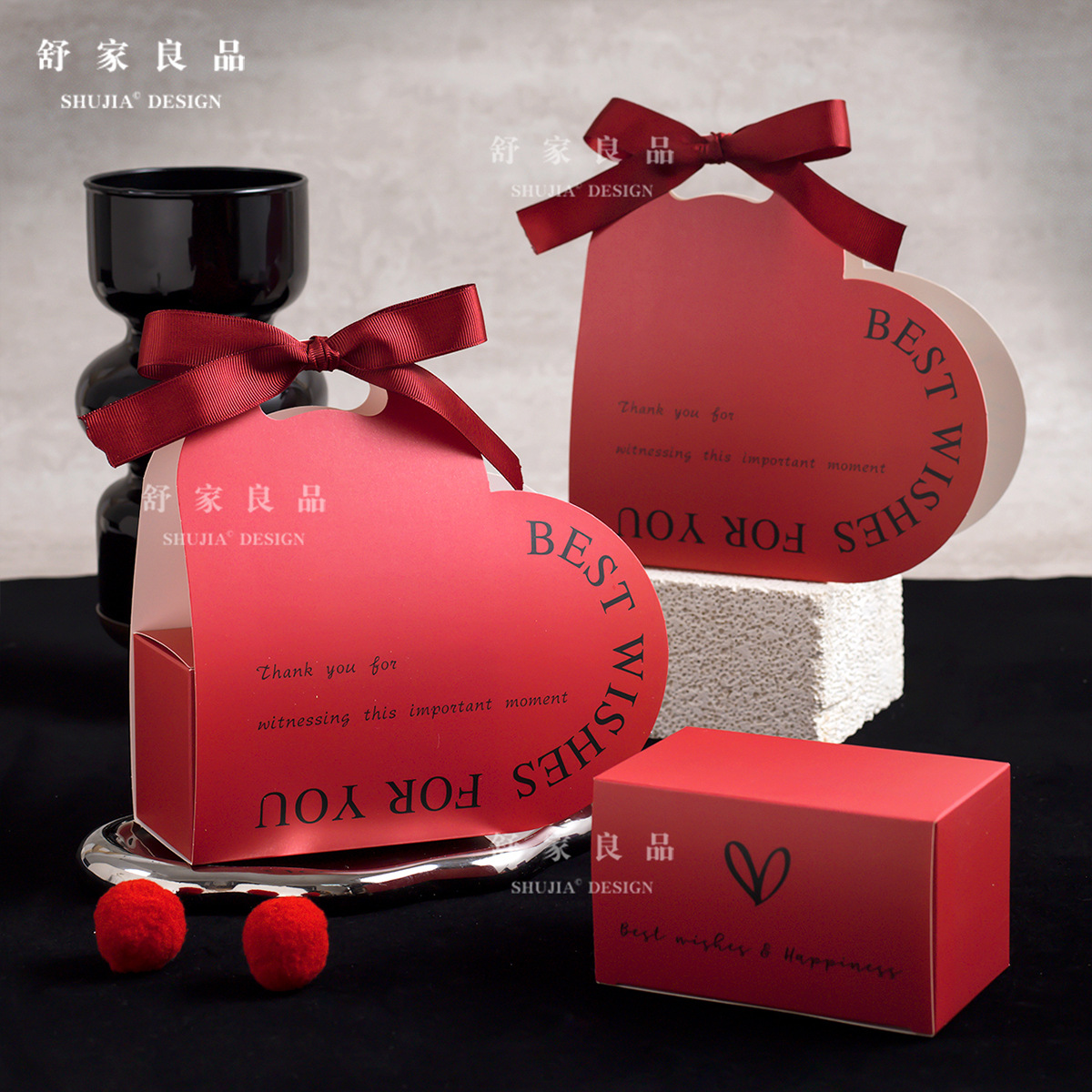 50個ins風愛心喜糖盒新款結(jié)婚高級感 內(nèi)盒尺寸（11*6.5*6.5）