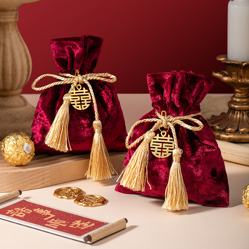 喜糖袋丝绒糖果皮袋