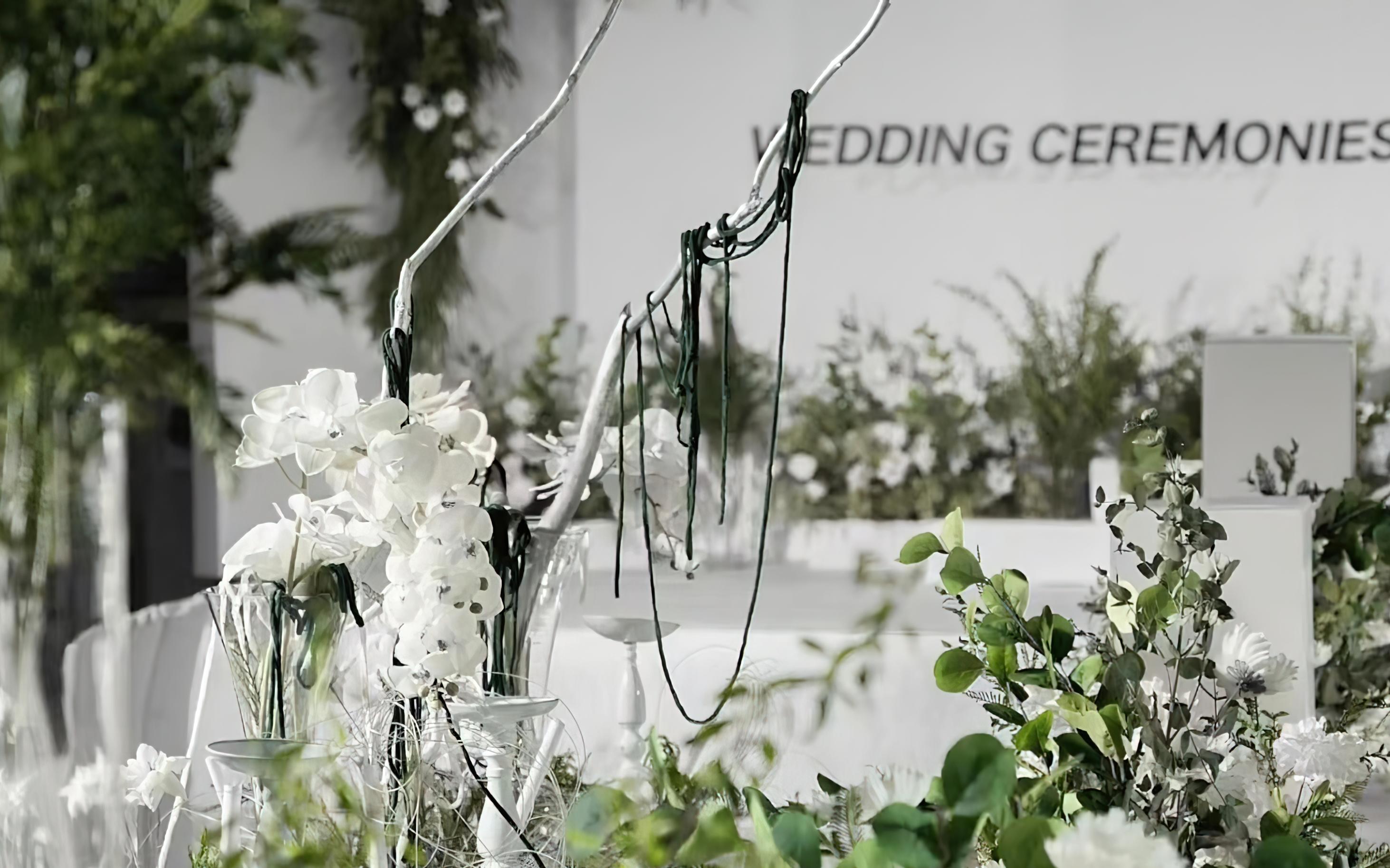 韩式白绿婚礼主题