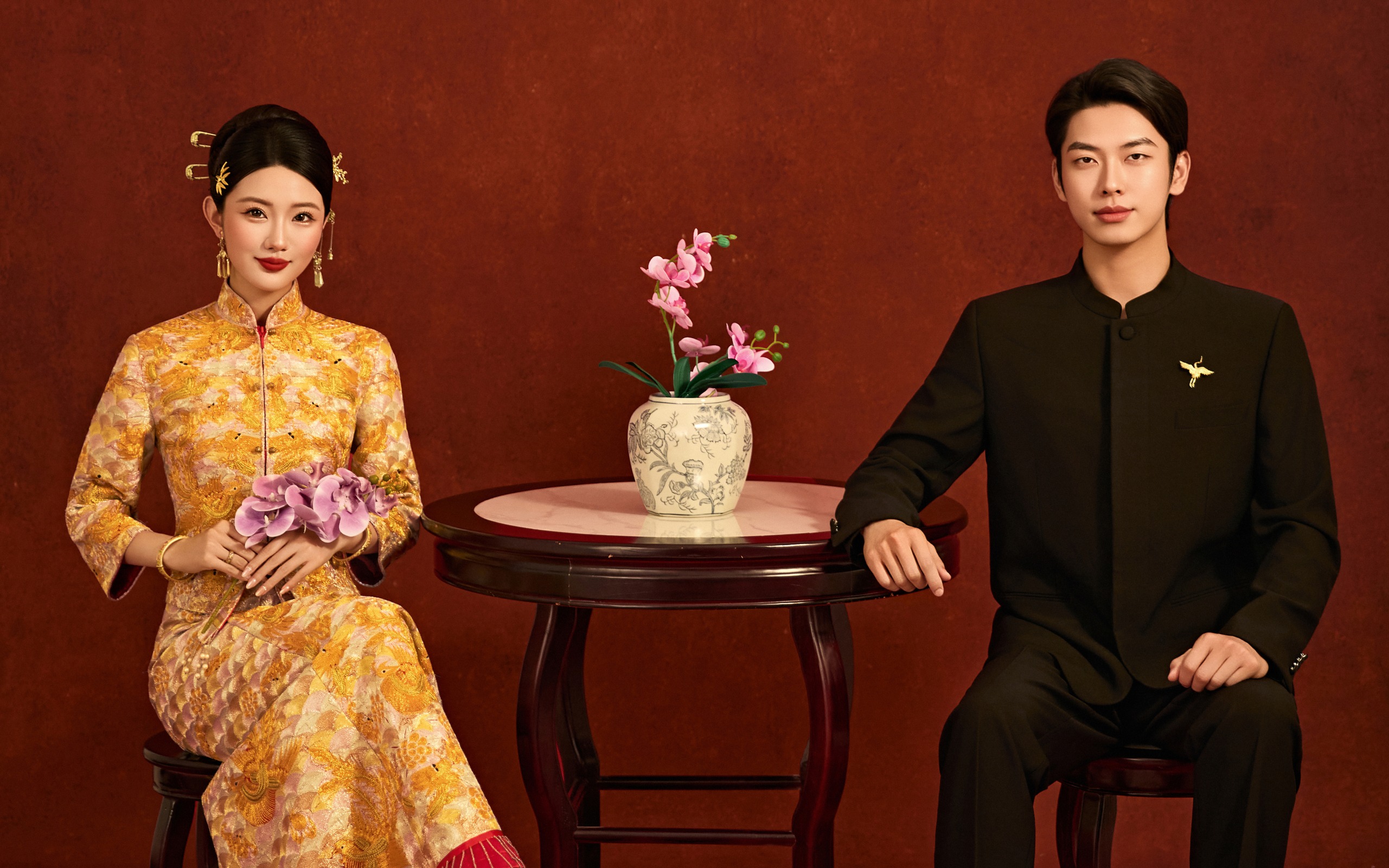 新中式端庄复古婚纱照