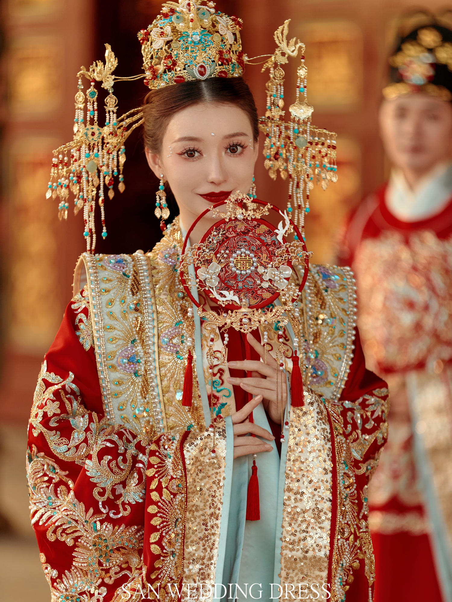 【叁·婚纱】花青玉山宋制婚服
