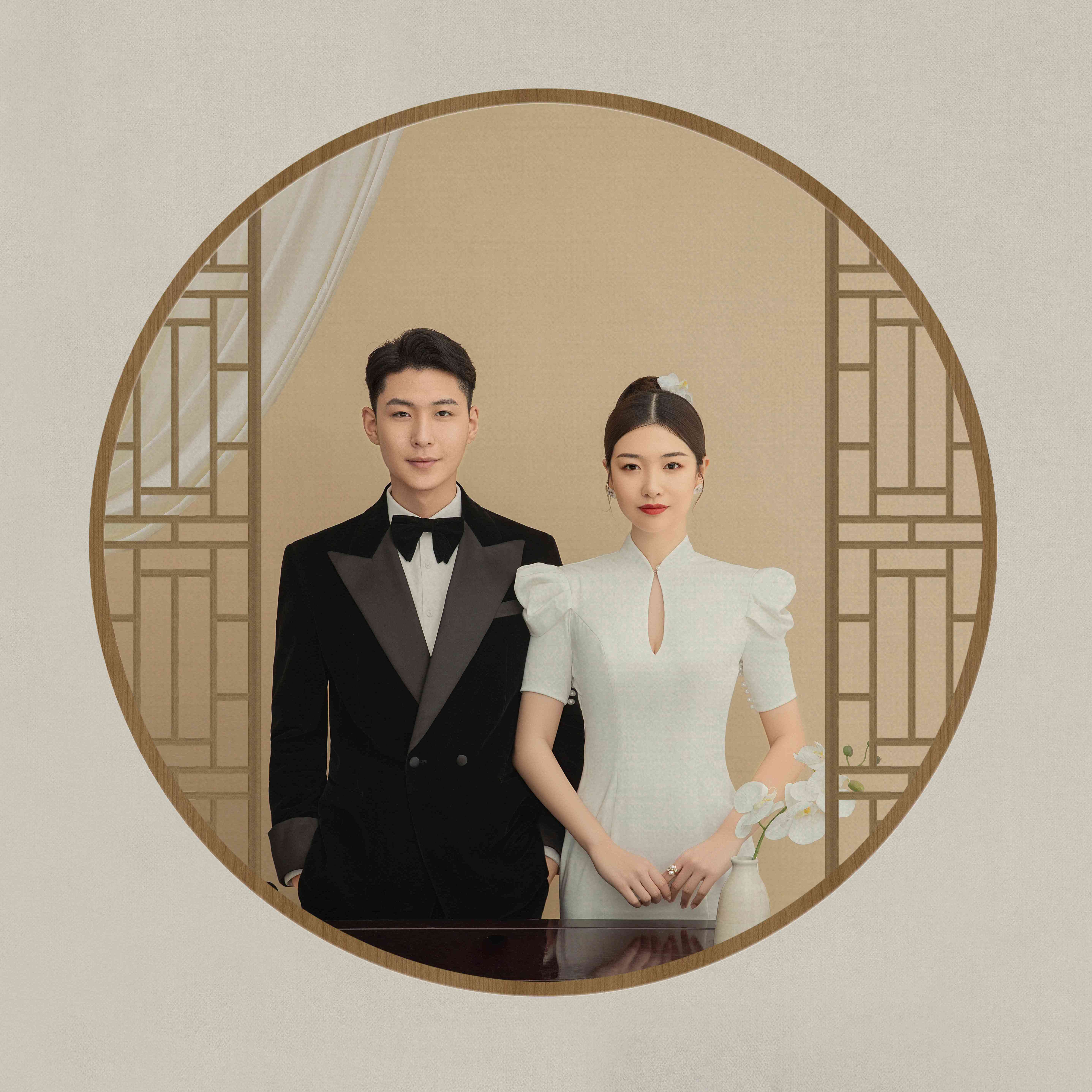  工笔油画|轻奢复古|中式婚纱照