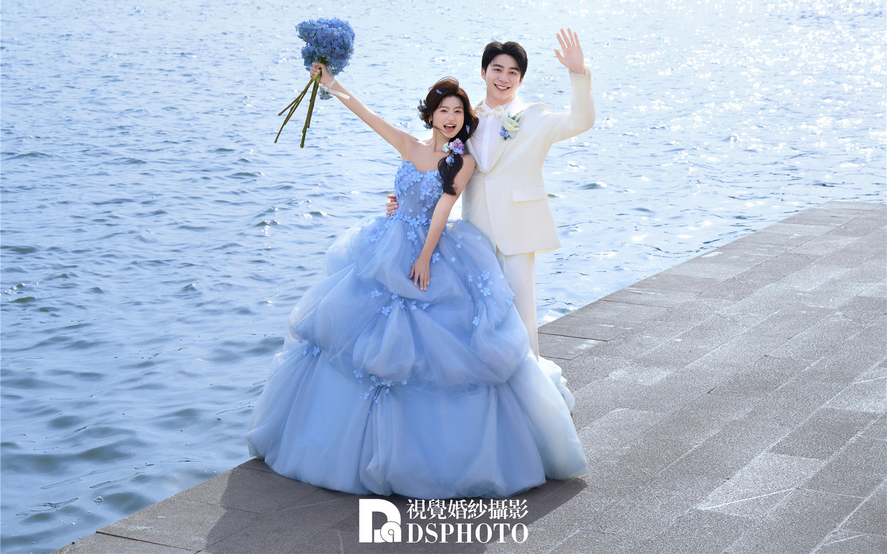 长沙婚纱照｜当蓝色花神邂逅波光湖面，美到封神！