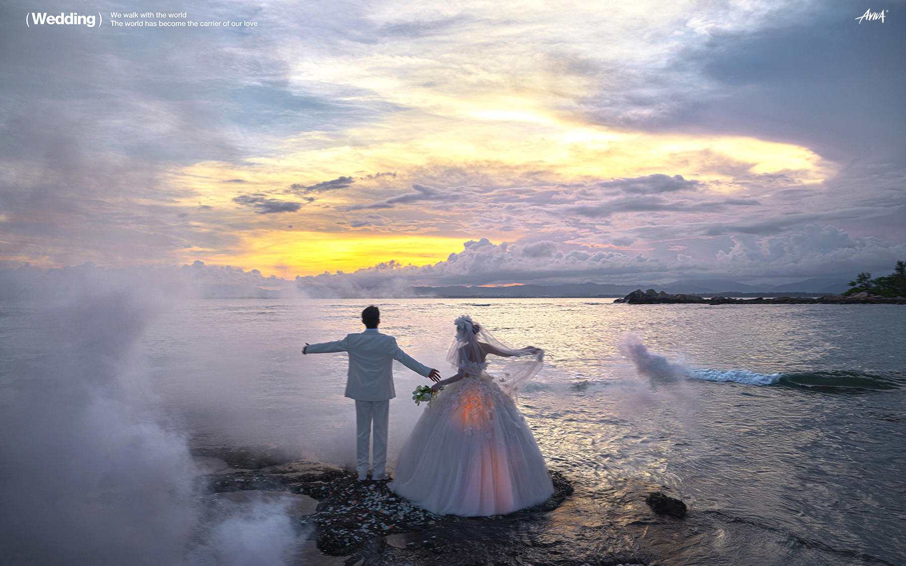 三亚样片·夕阳海边婚纱照✨是心动的感觉呀！