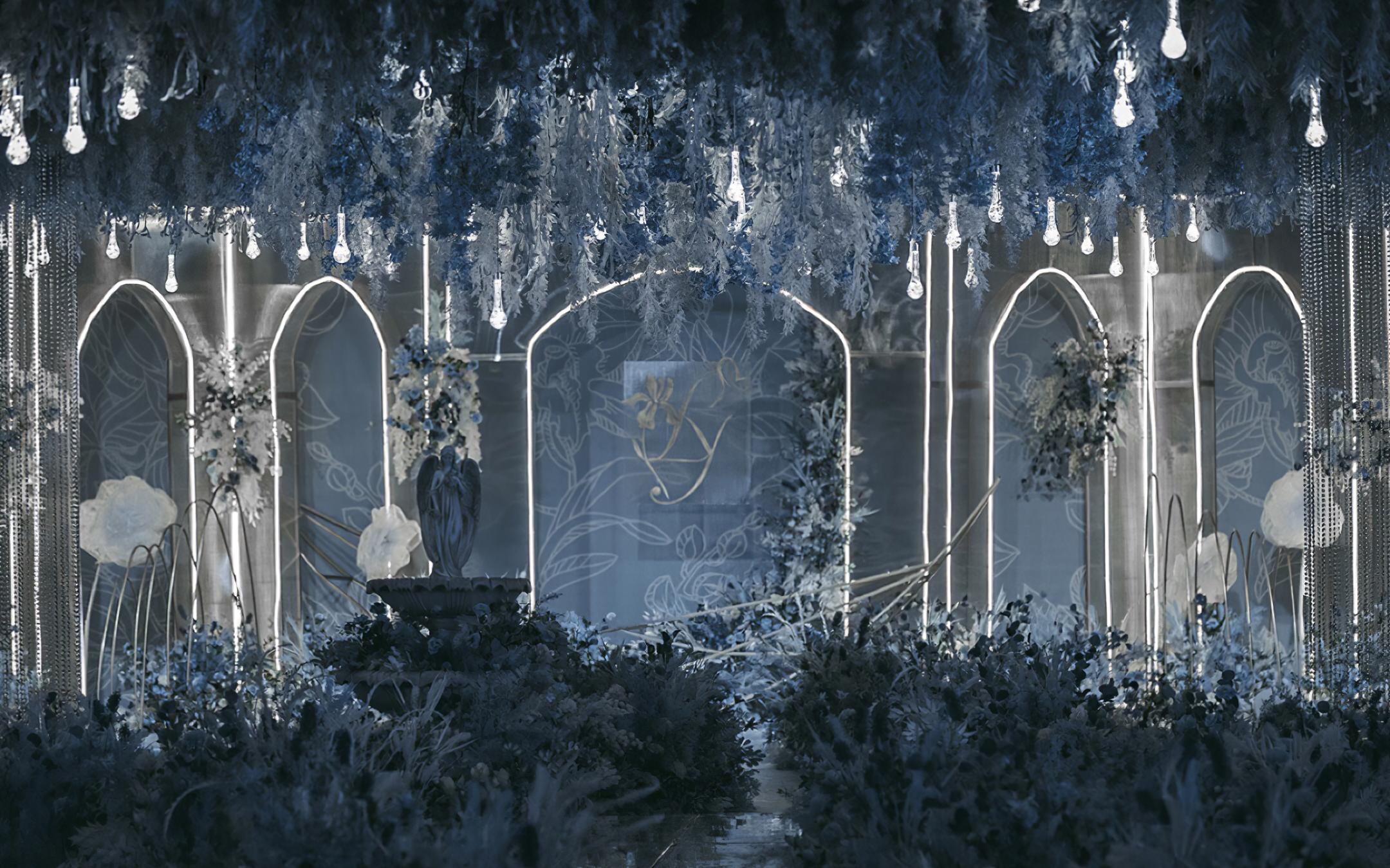 囍匠婚礼唯美静谧的莫兰迪蓝色婚礼