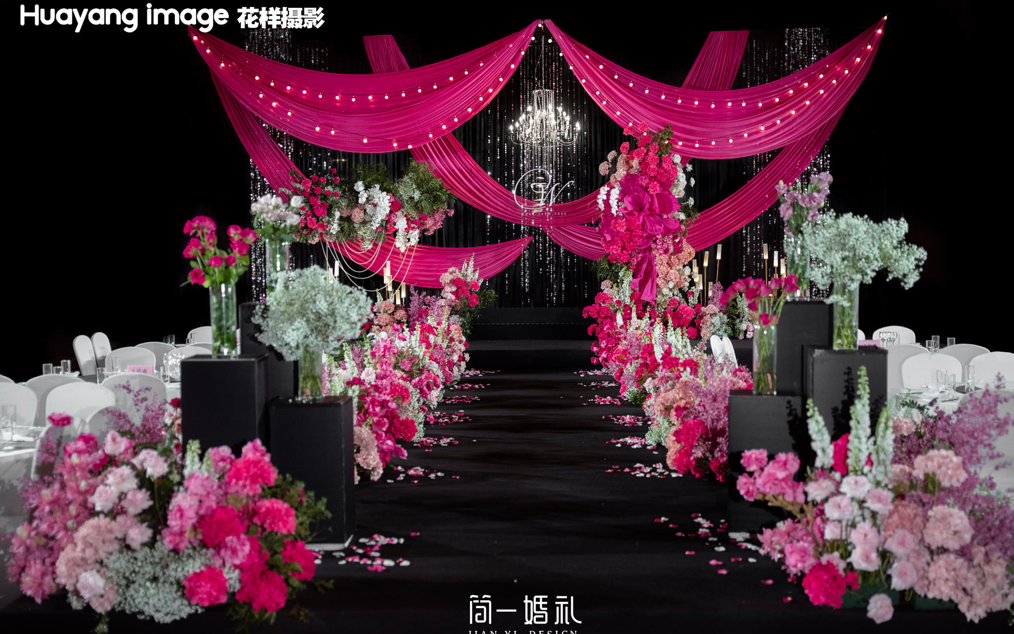 【簡一婚禮】玫紅色布?；槎Y