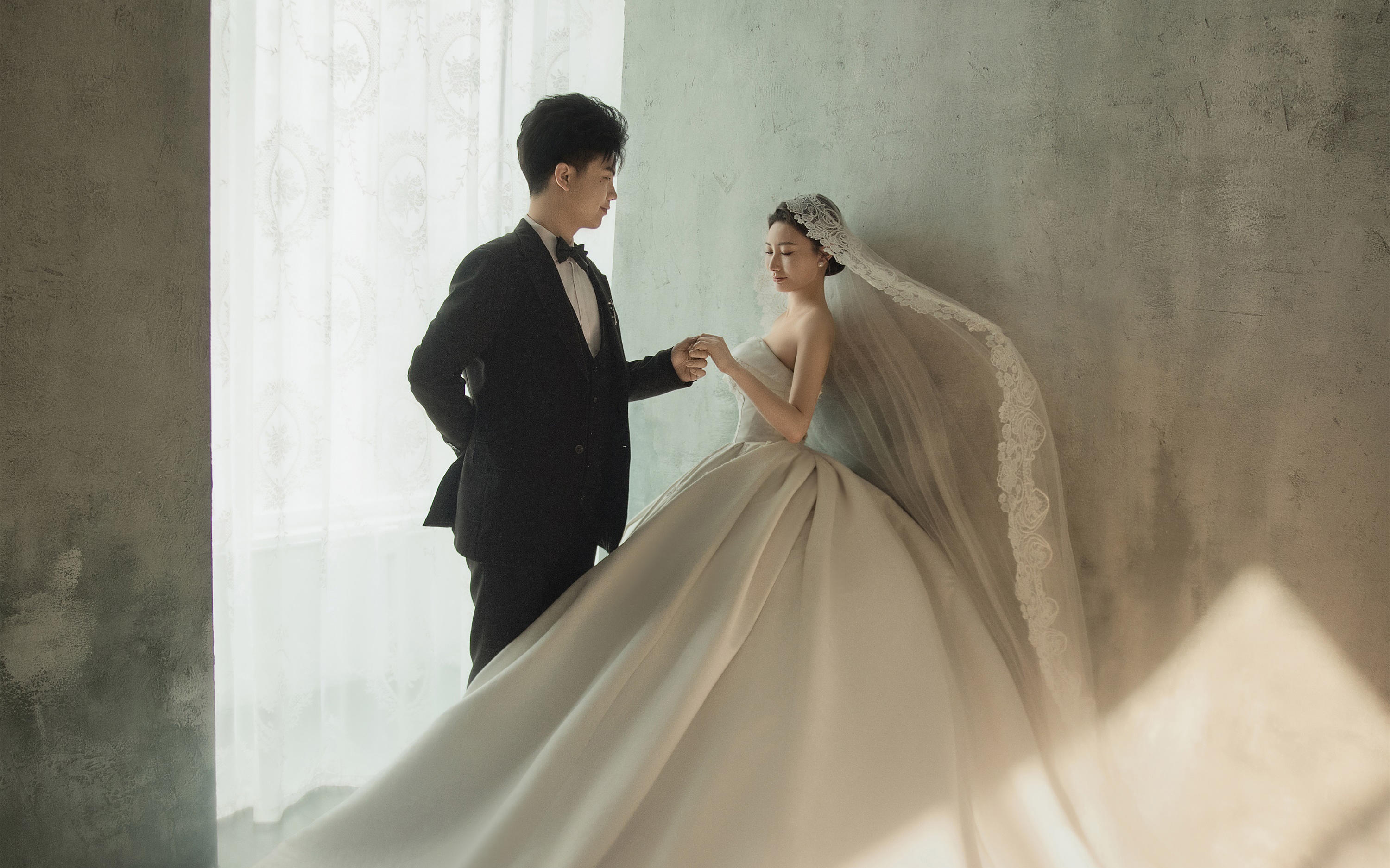 美到爆炸的光影复古婚纱照 菏泽备婚