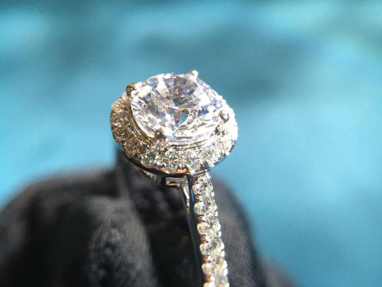 非梵钰禧｜18K白金圆石四爪空托八星八箭结婚订婚