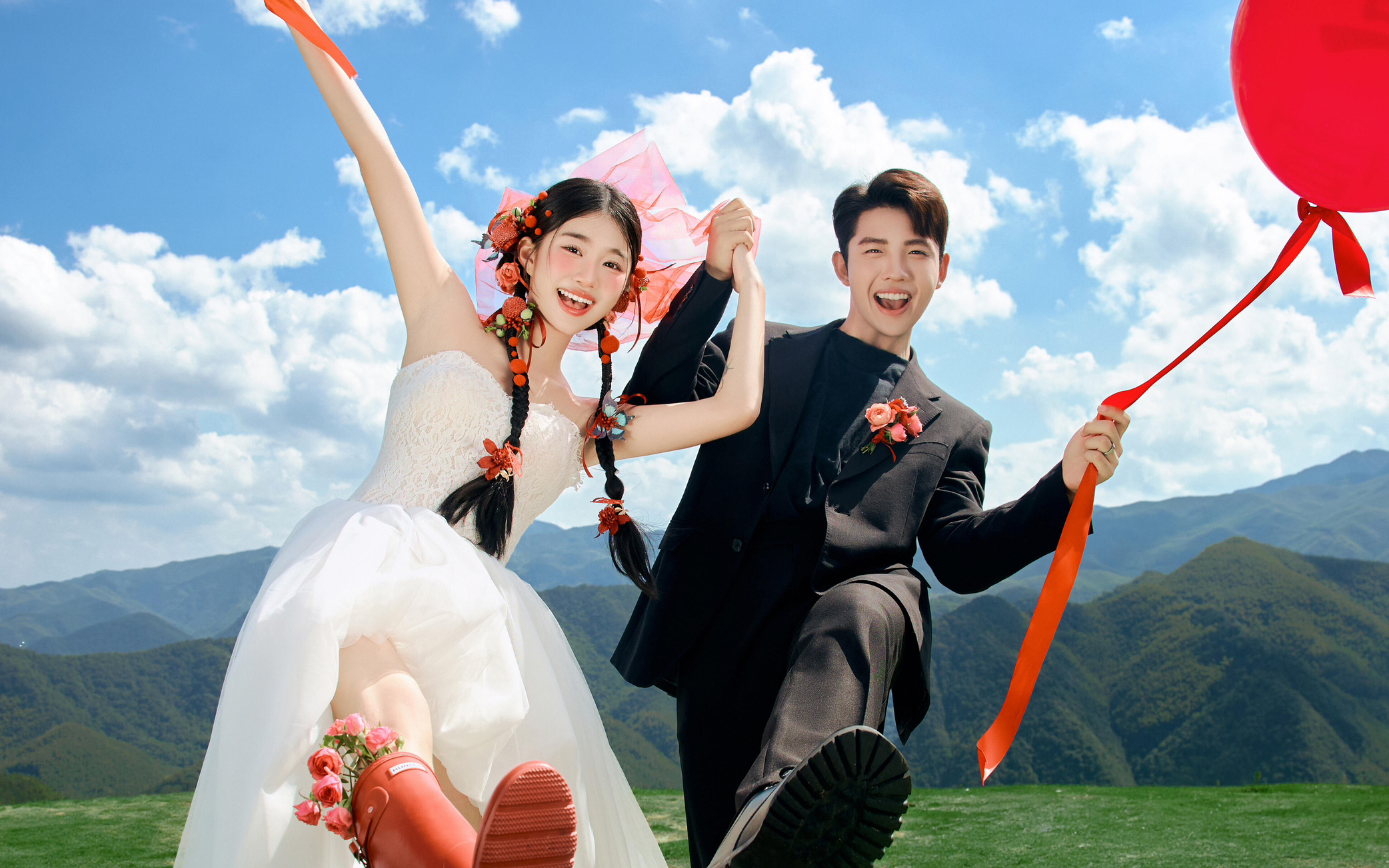 山顶松弛感超绝！喜嫁婚纱照天花板来了
