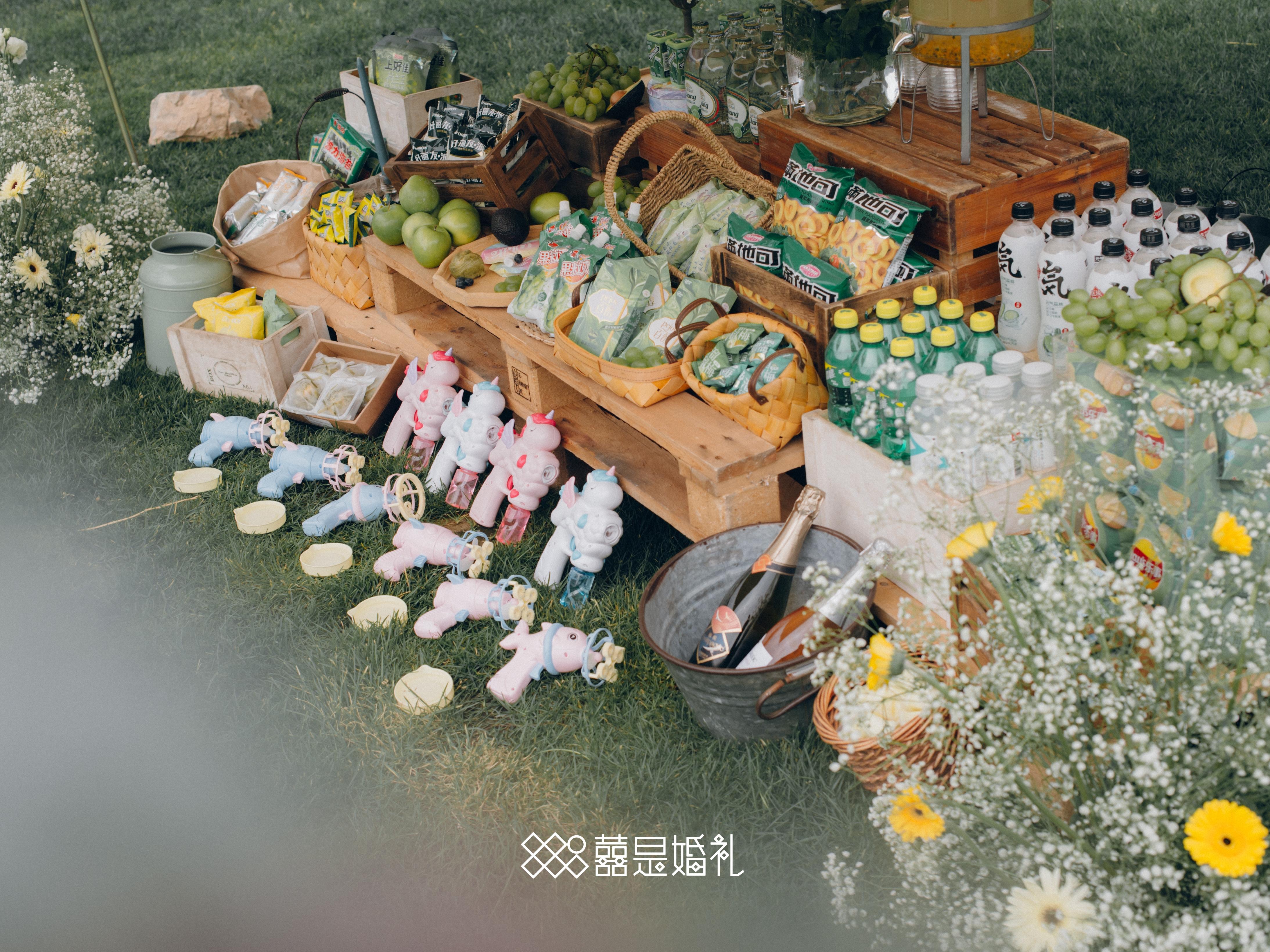 简约清新的白色系户外婚礼