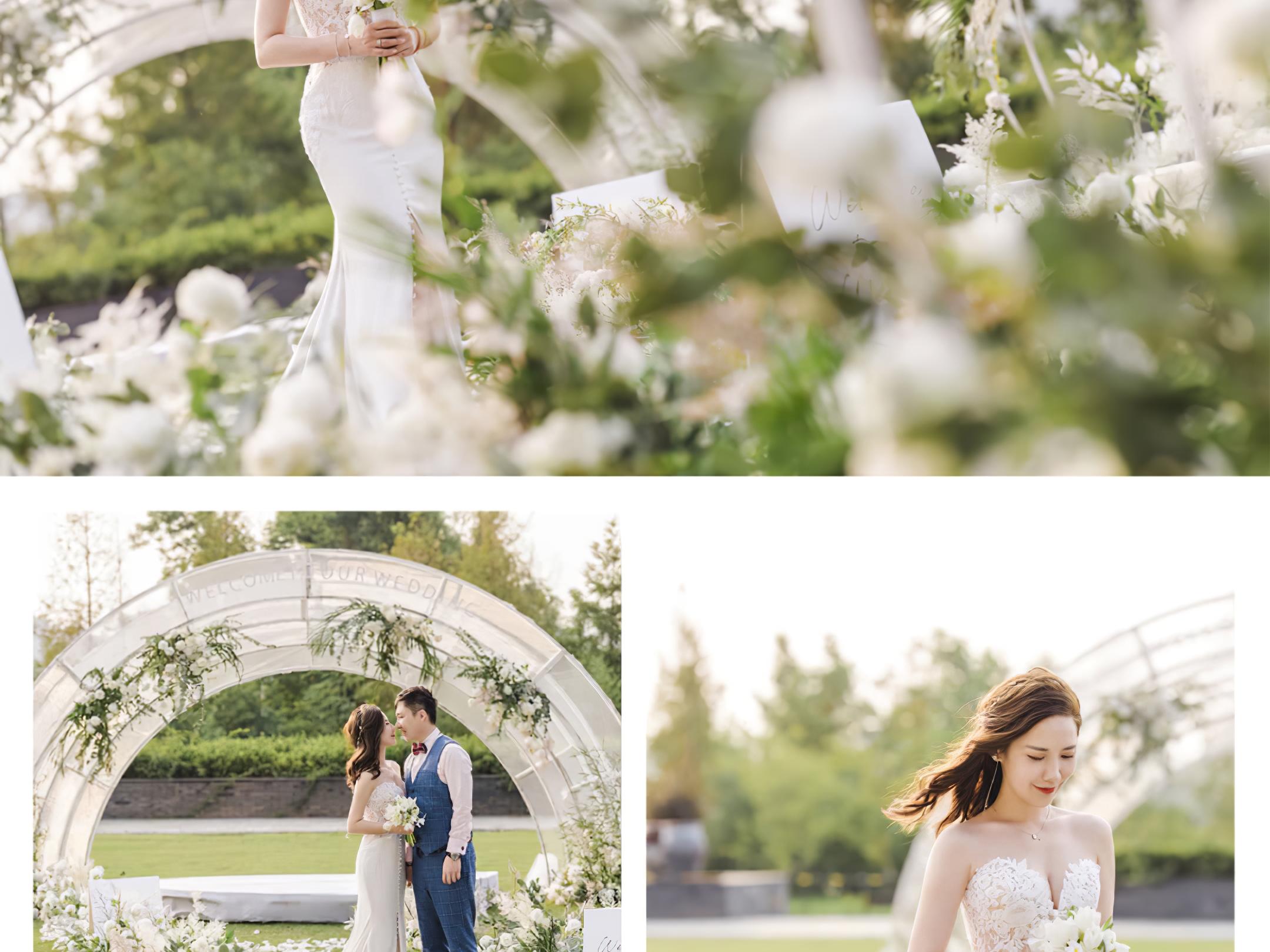 白绿户外婚礼 简约大气线条主题婚礼