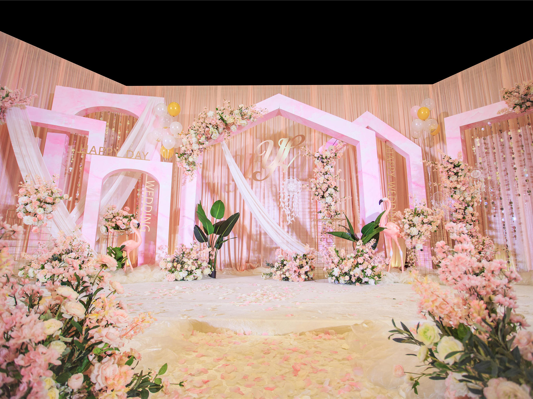 户外室内通用款：半价抢定，粉色婚礼效果好，小清新