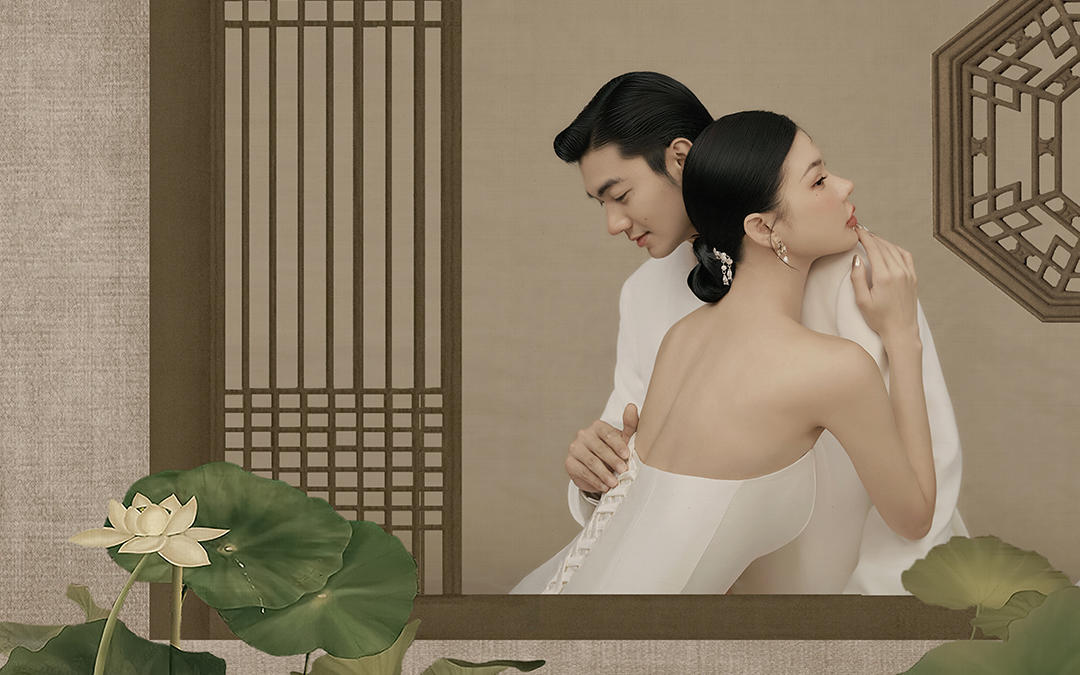 工笔画婚纱照,备婚一定要拍的风格!