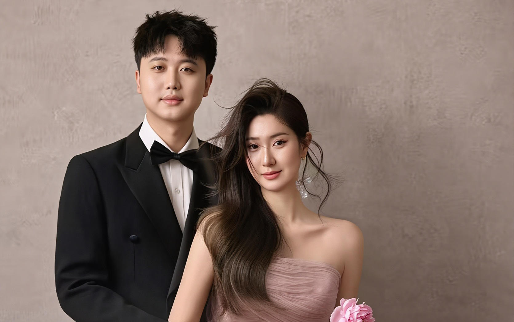 室內(nèi)彩紗油畫婚紗照