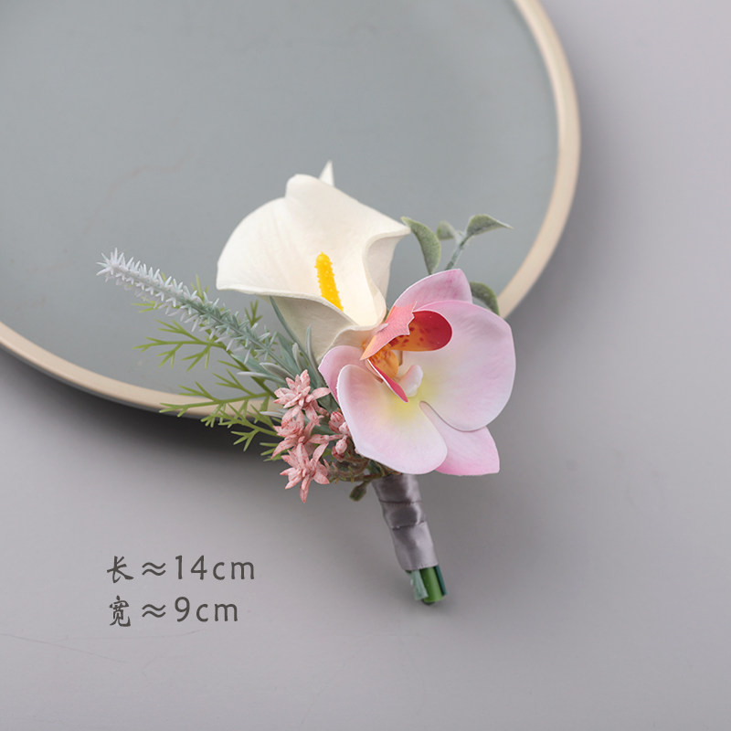 韩式伴娘手腕花新娘新郎结婚胸花高档商务活动仿真花姐妹团手环花