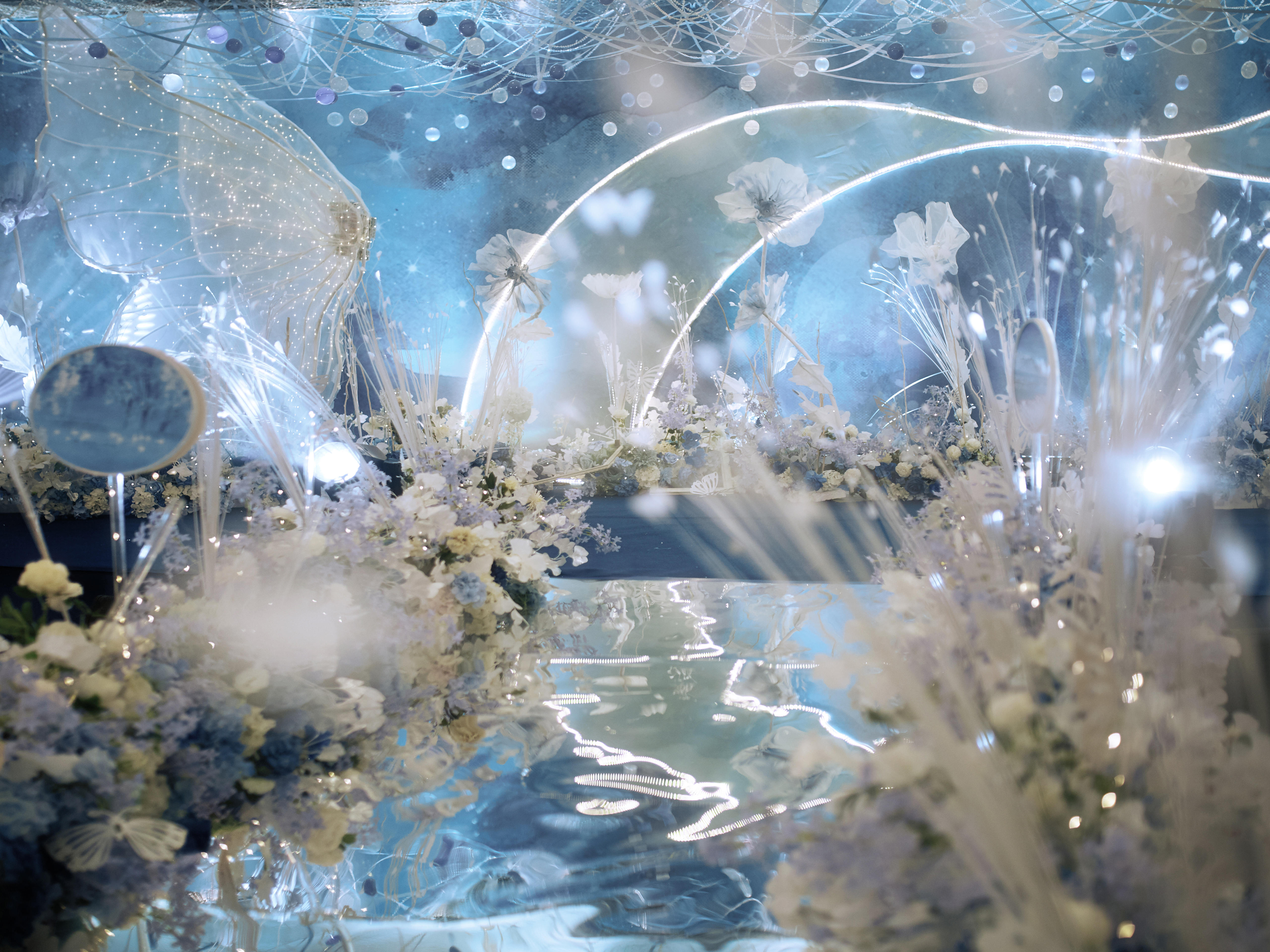 【惊叹婚礼】梦幻白蓝ins蝴蝶翅膀唯美少女心婚礼