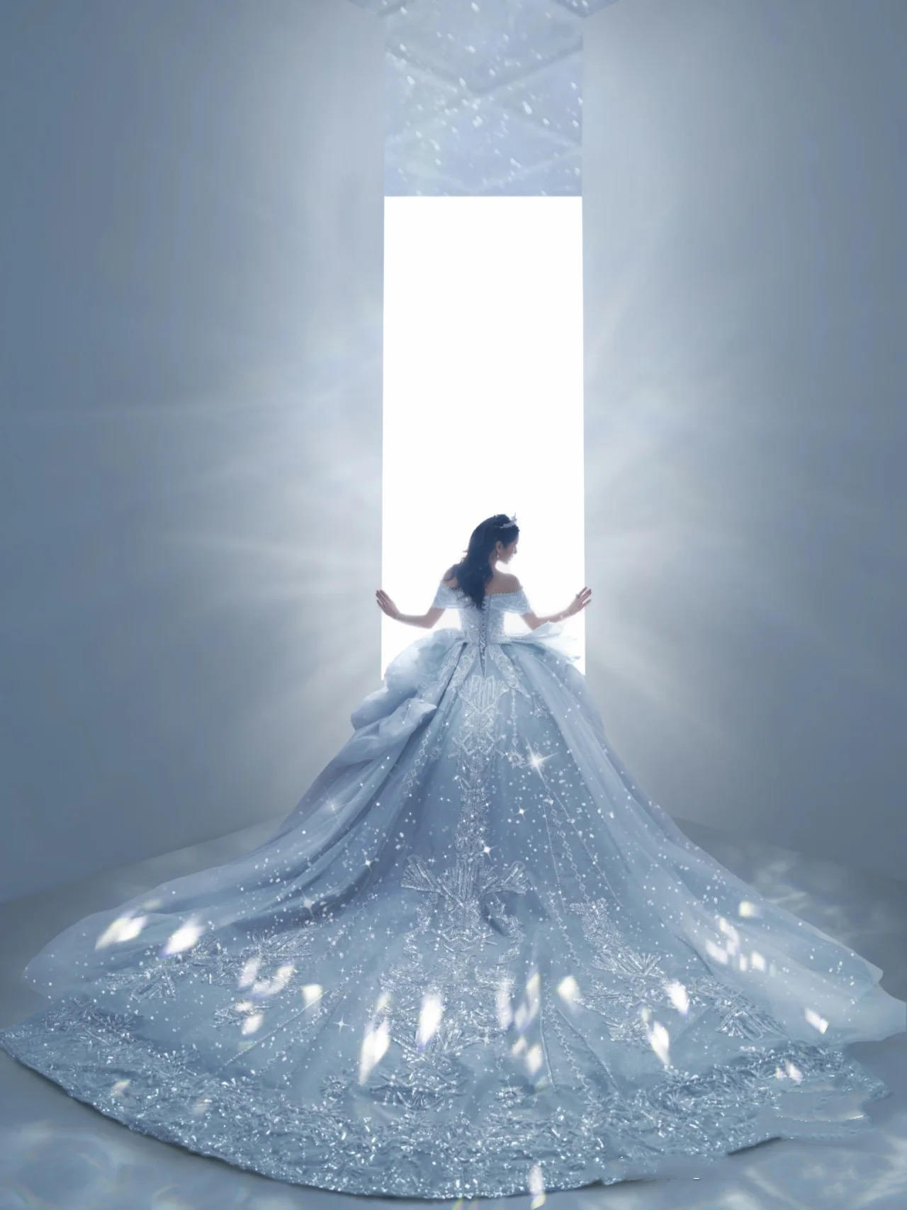 冰蓝公主奢华重工主纱